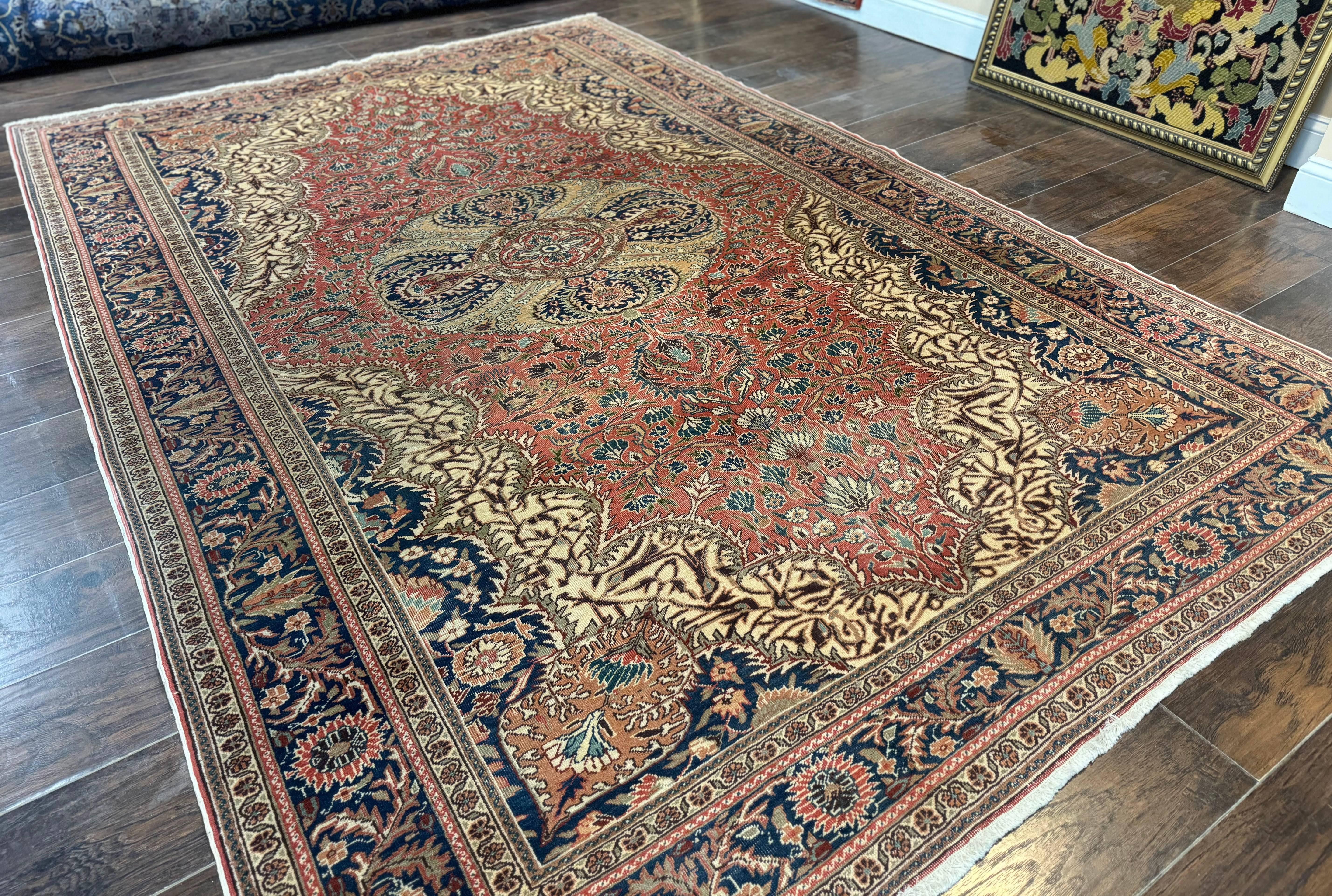 Turkish Kayseri Rug 6x10, Antique Turkish Carpet, Floral Medallion, Oriental Carpet, Red - Jewel Rugs