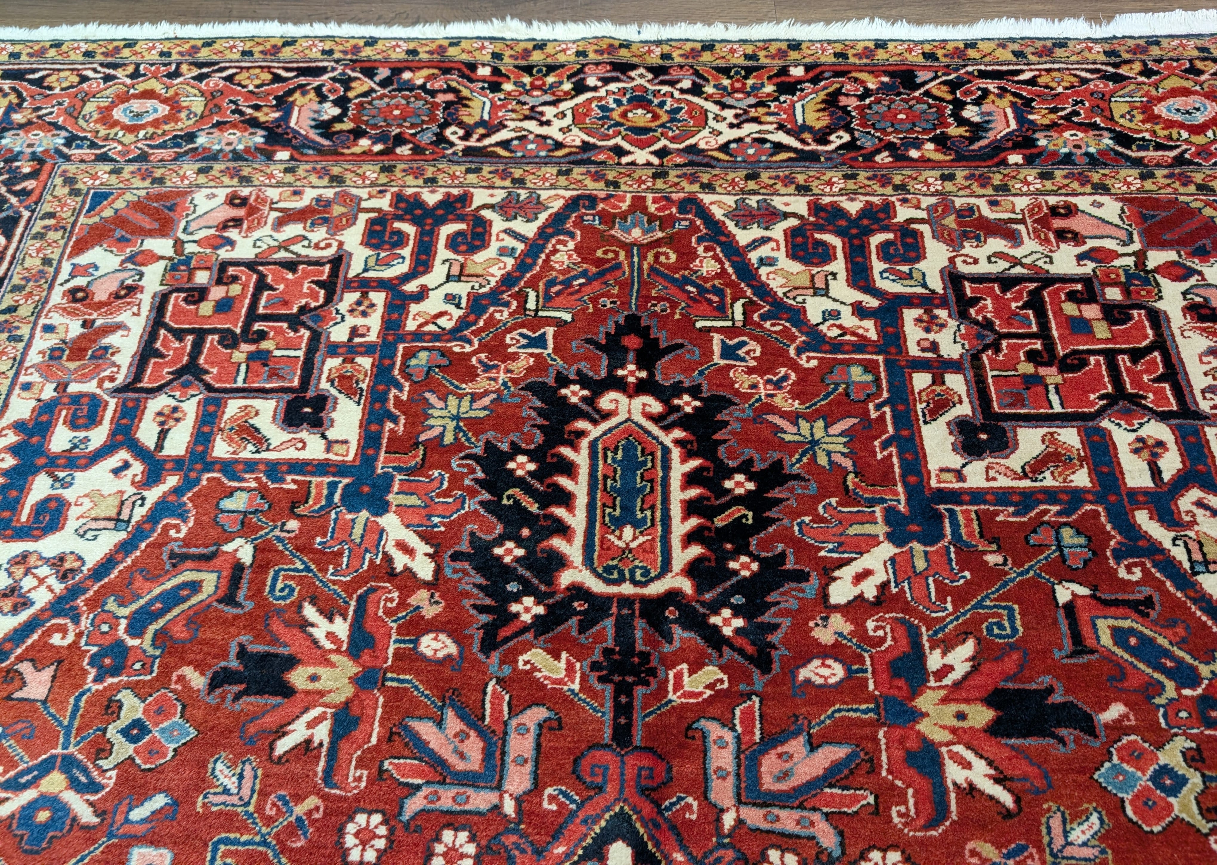 Persian Heriz Rug 8x12, Hand-Knotted Wool Carpet - Jewel Rugs