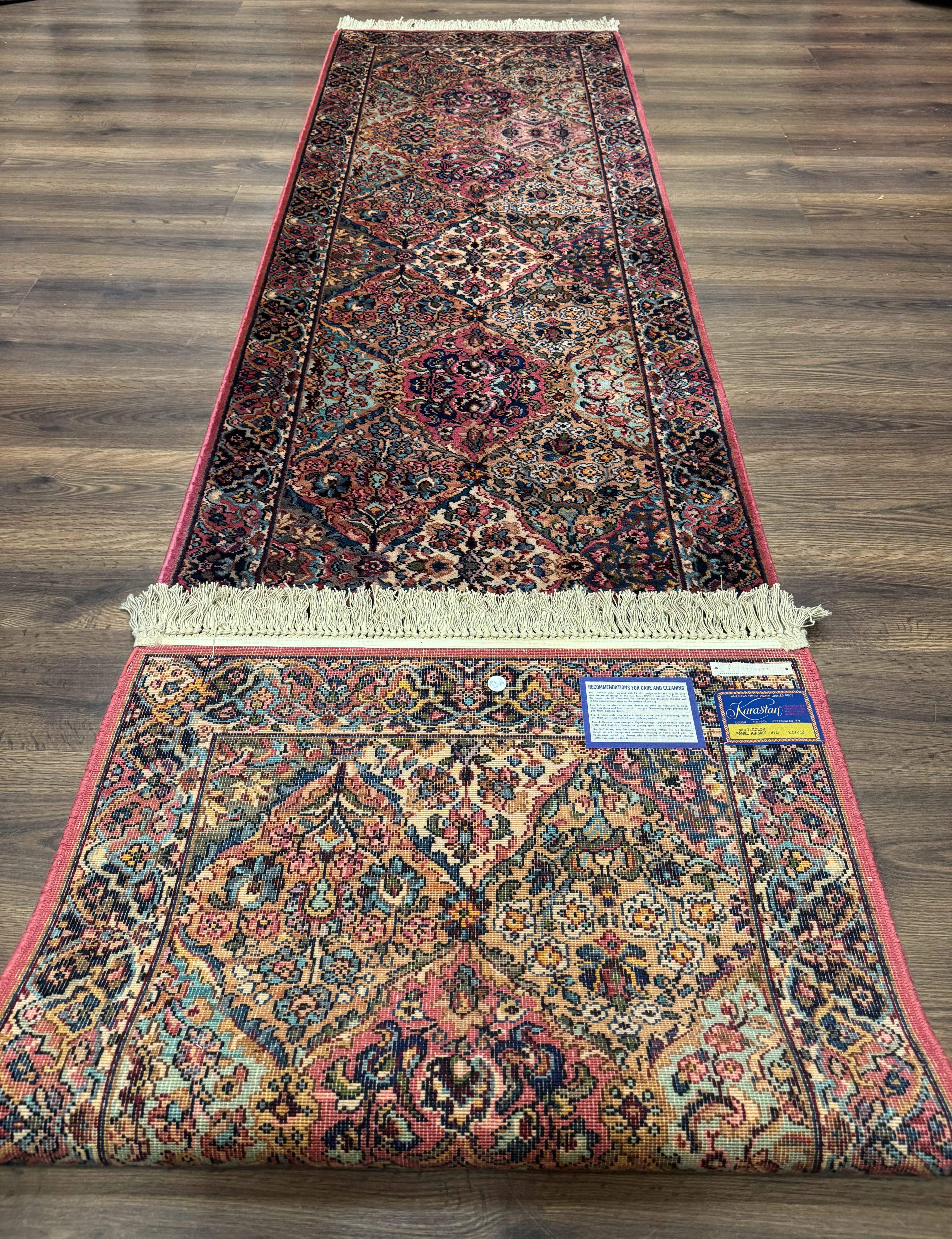 Karastan Runner Rug 3x12 Multicolor Panel Kirman #717, Wool Hallway Rug 3 x 12 - Jewel Rugs