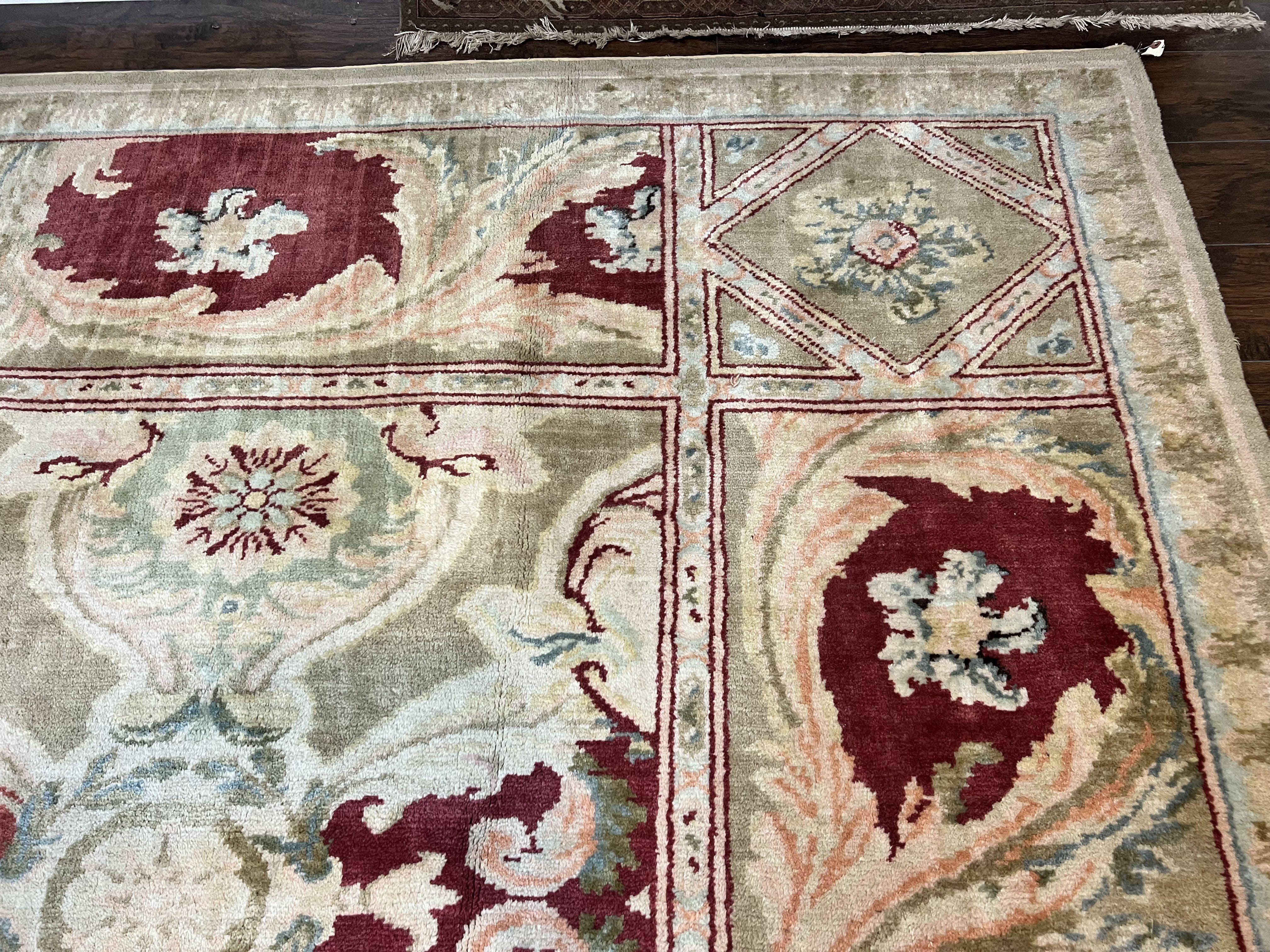 Large Egyptian Oushak Rug 12x21, Wool Handmade Vintage Carpet, Allover Pattern, Oversized 12 x 21 ft Traditional Rug - Jewel Rugs