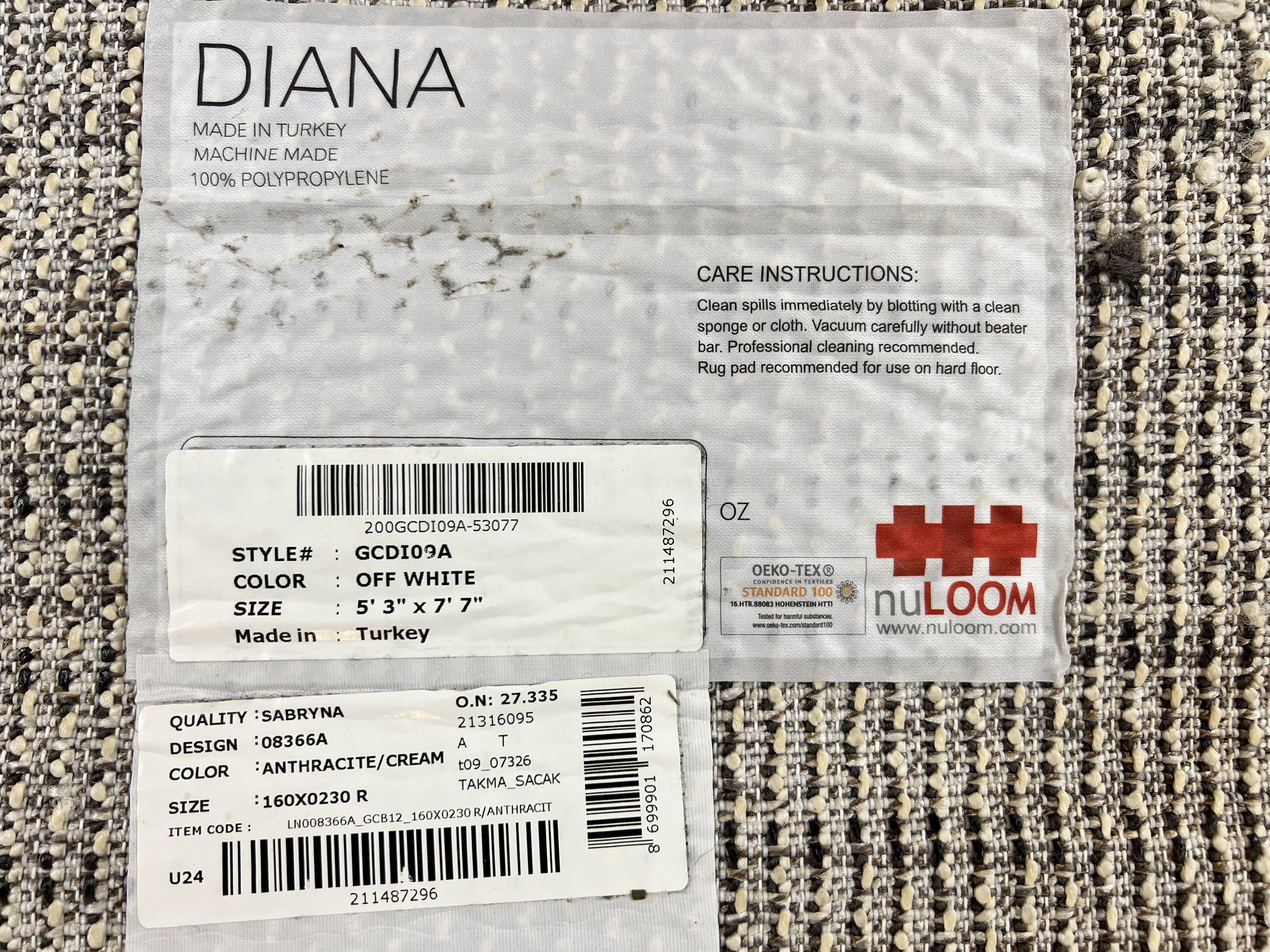 Shag Rug 5x8, Off White and Black Modern Contemporary Shag Area Rug, Moroccan Style Rug 5 x 8 ft, Medium Sized Rug, nuLoom Rug - Jewel Rugs