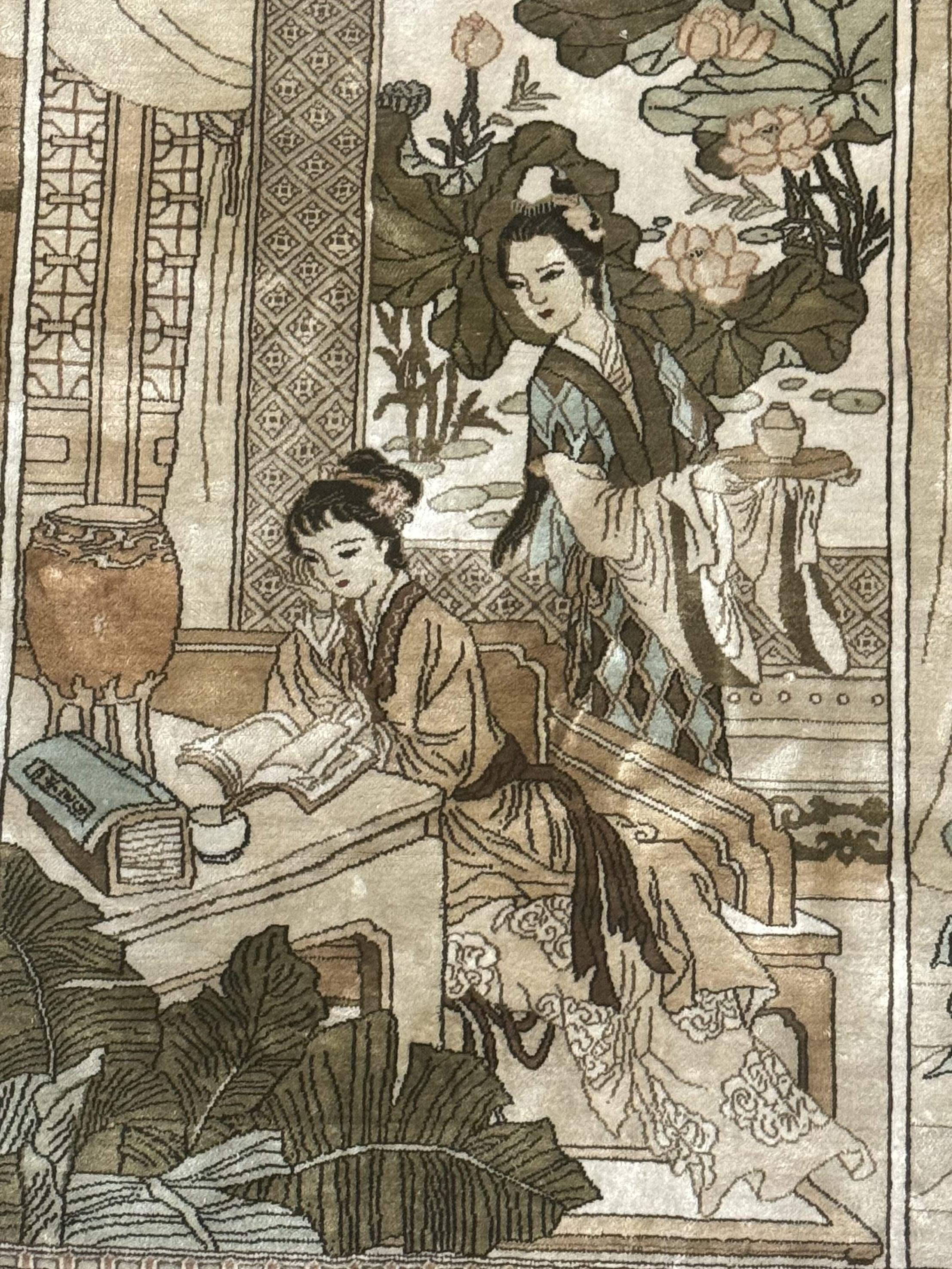 Silk Chinese Pictorial Rug, Extremely Fine 1150 KPSI, Marvelous, Wall Hanging Rug - Jewel Rugs