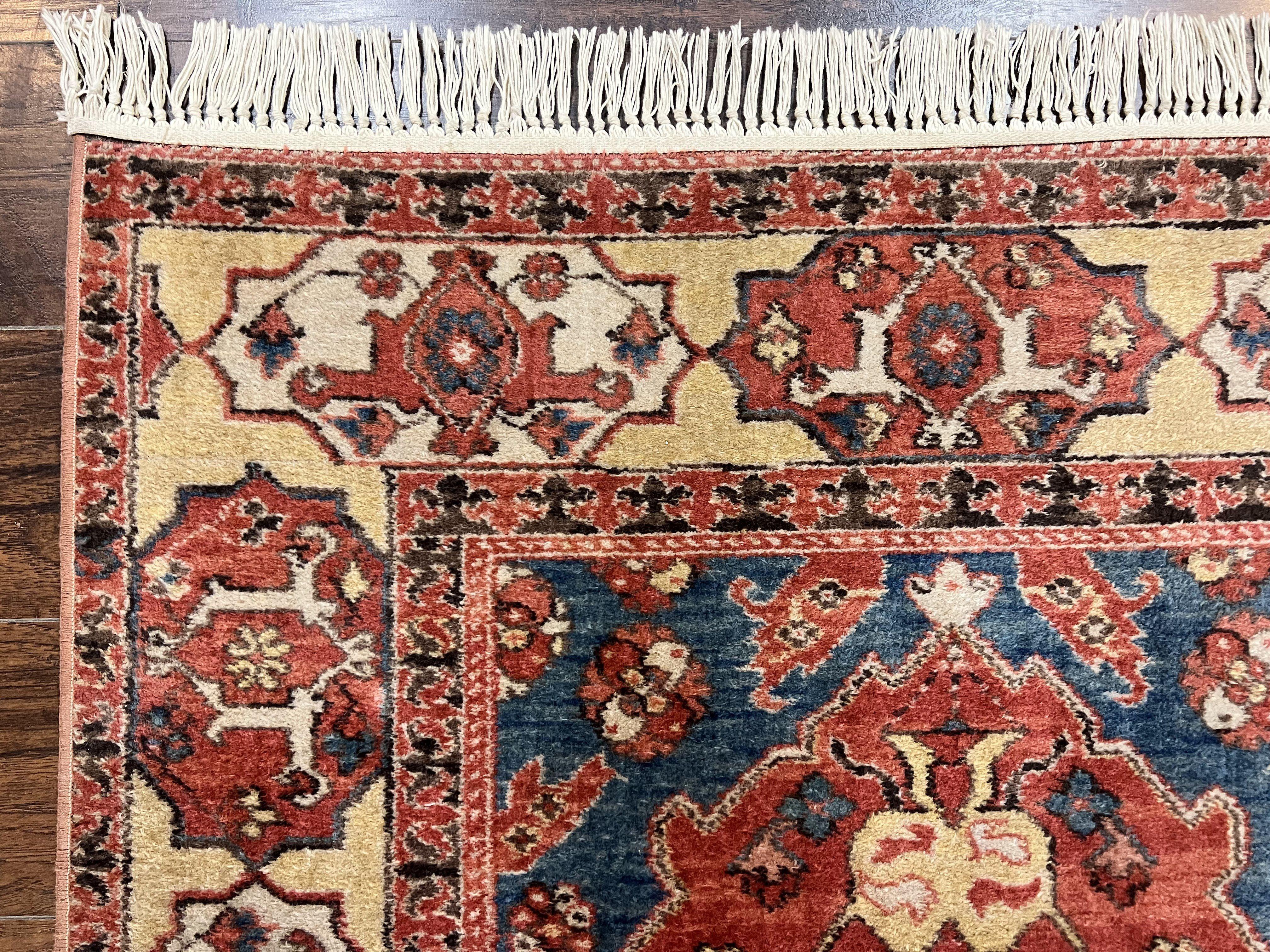 Karastan Rug 4x5, Williamsburg #553 Turkish Church, Wool Pile Discontinued Karastan Carpet, Heriz Geometric Design, Karastan Area Rug - Jewel Rugs