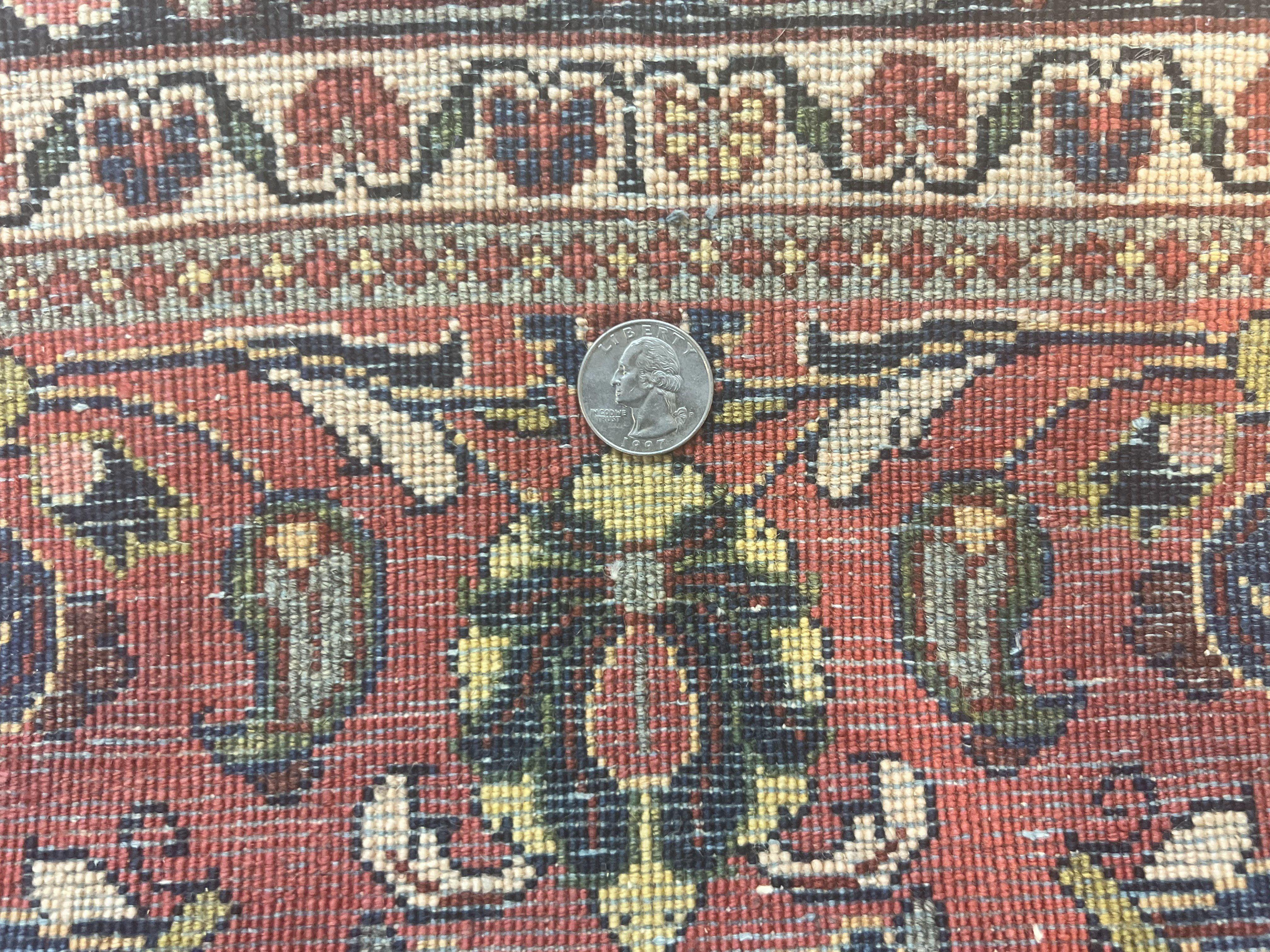 Antique Persian Sarouk Rug 4x7, Hand Knotted Wool Red Persian Carpet, Floral - Jewel Rugs