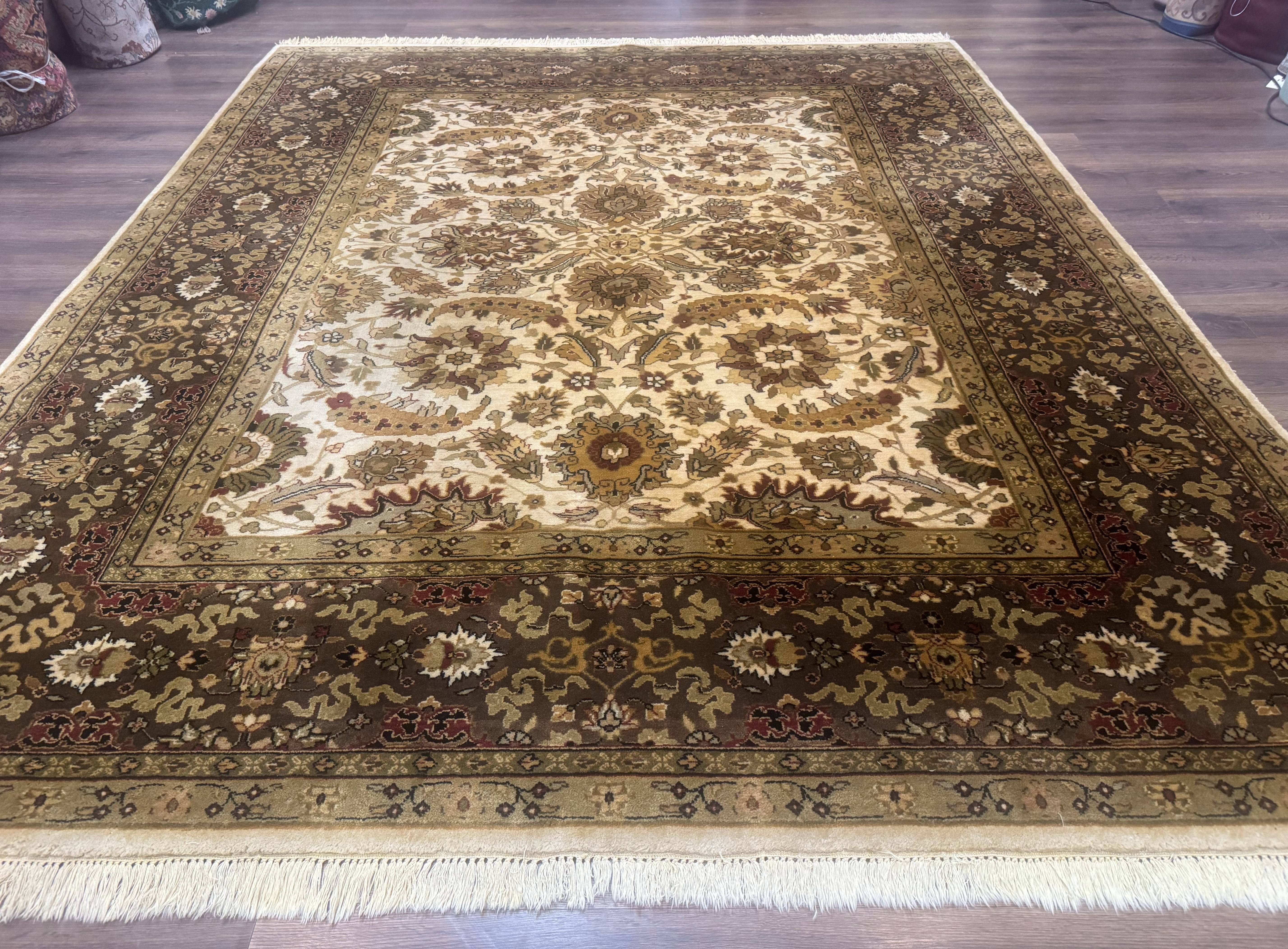 Indo Persian Mahal Rug 8x10, Floral Traditional Wool Oriental Carpet - Jewel Rugs