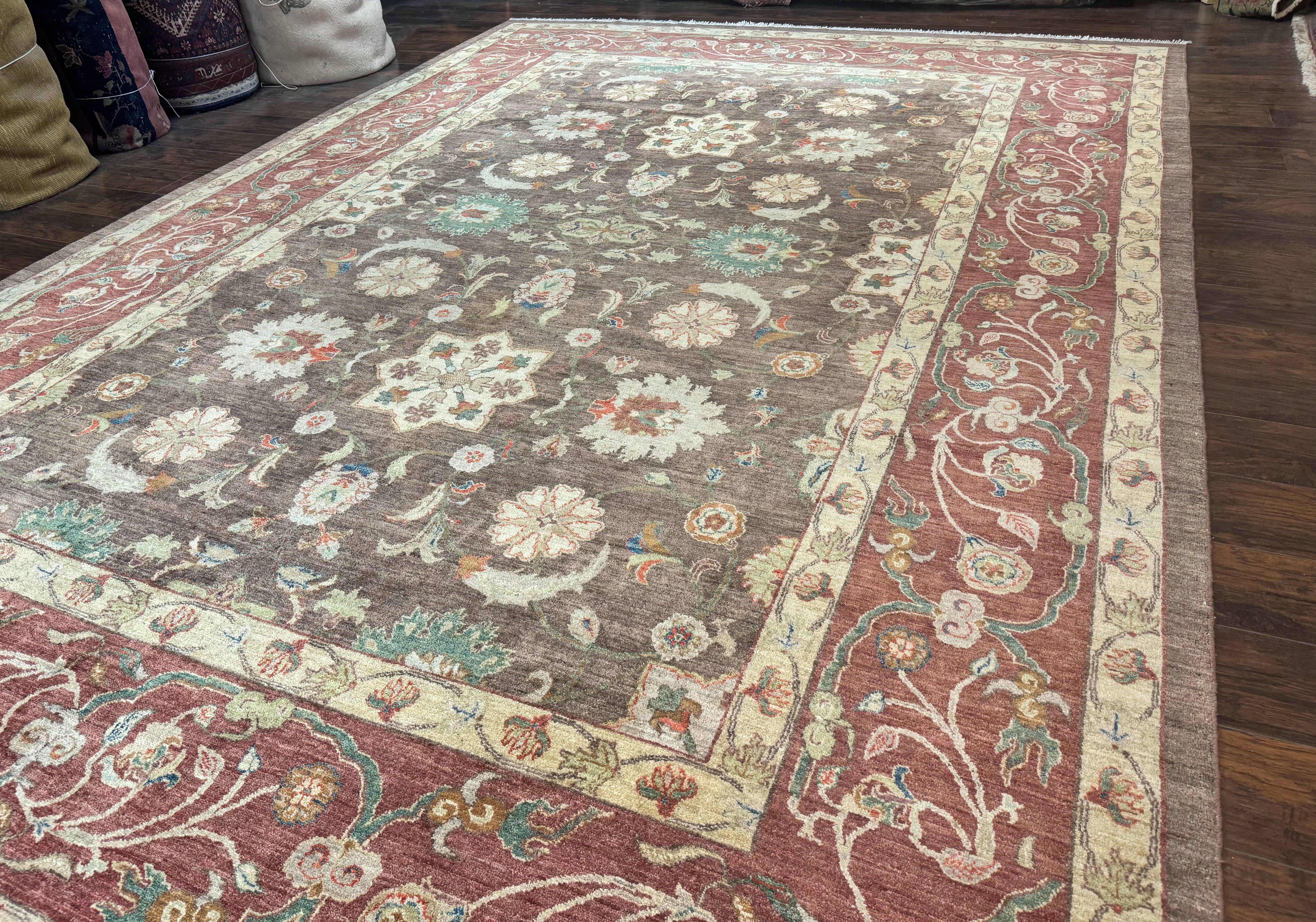 Peshawar Rug 10x15, Pak Persian Sultanabad Rug, VIntage Wool Floral Handmade Carpet, Pakistani Rug - Jewel Rugs