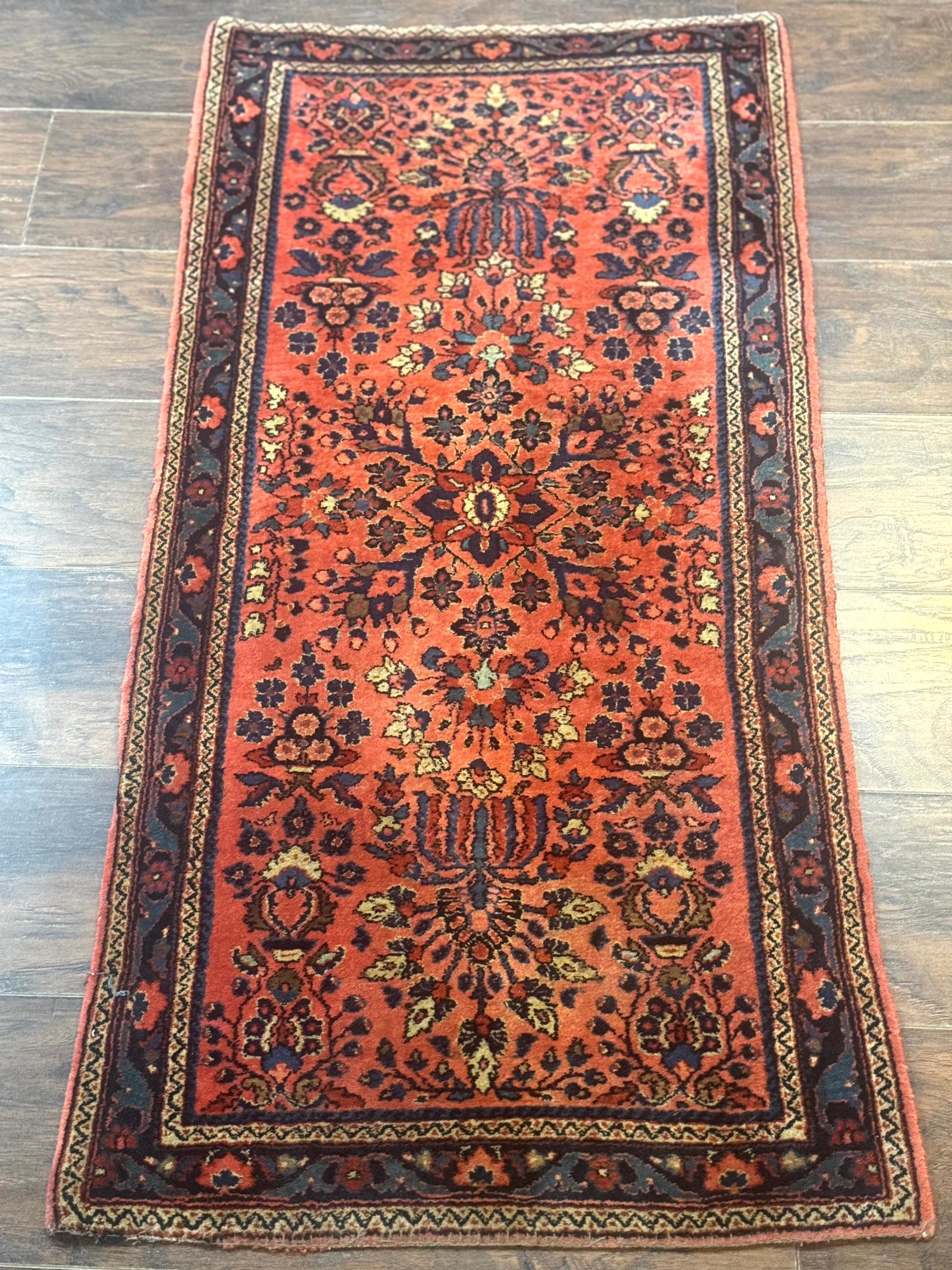 Antique Persian Sarouk Rug 2x4, Red, Fine 260 KPSI - Jewel Rugs