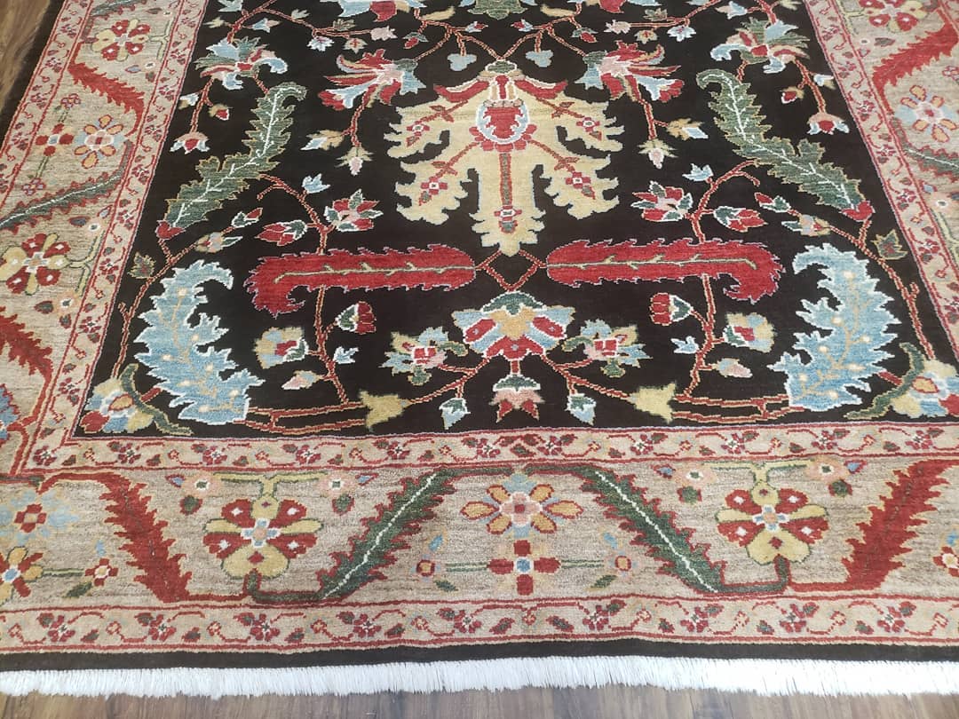 Peshawar Rug, 6x9 Rug, Hand Knotted Wool Area Rug, Black and Silver Rug, Unique Oriental Carpet, Handmade, Medium Sized Rug, Persian Rug - Jewel Rugs