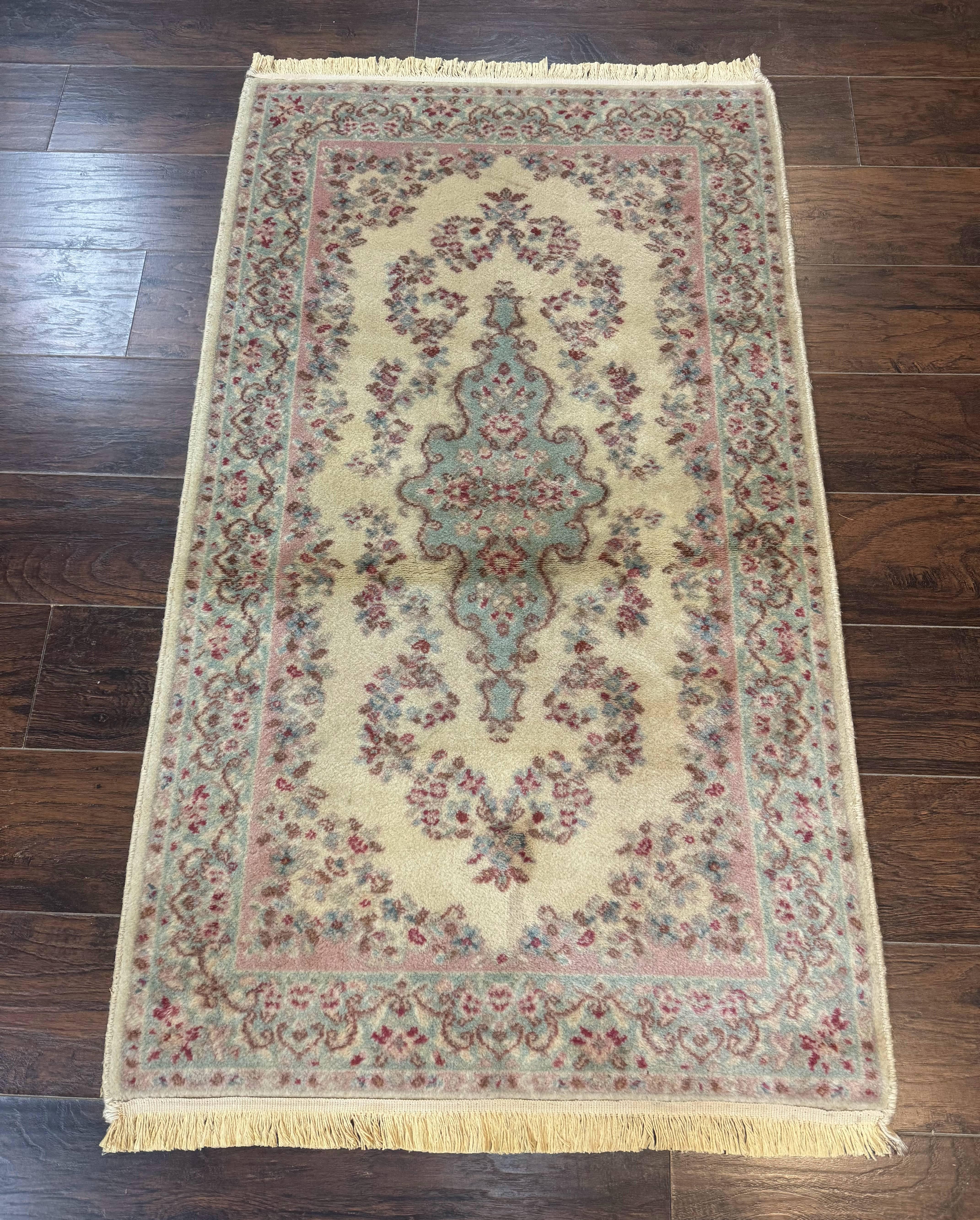 Karastan Rug 3x5, Pastel Ivory Kirman Rug #784, Wool Karastan Carpet, Original 700 Series, Vintage Karastan Area Rug, Discontinued - Jewel Rugs