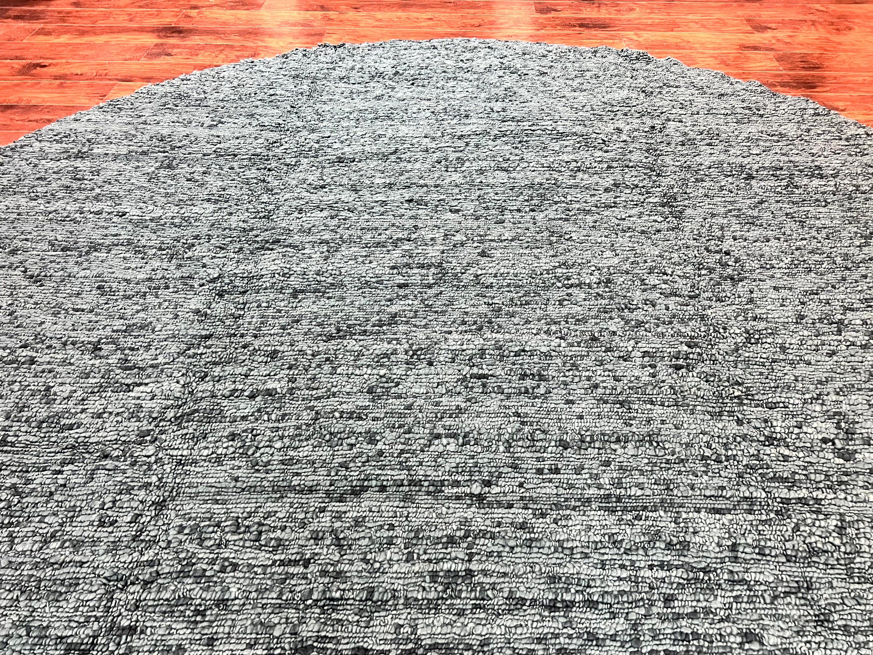 Large Round Indian Rug 11x11, Teal, Vintage Handmade Wool Carpet - Jewel Rugs