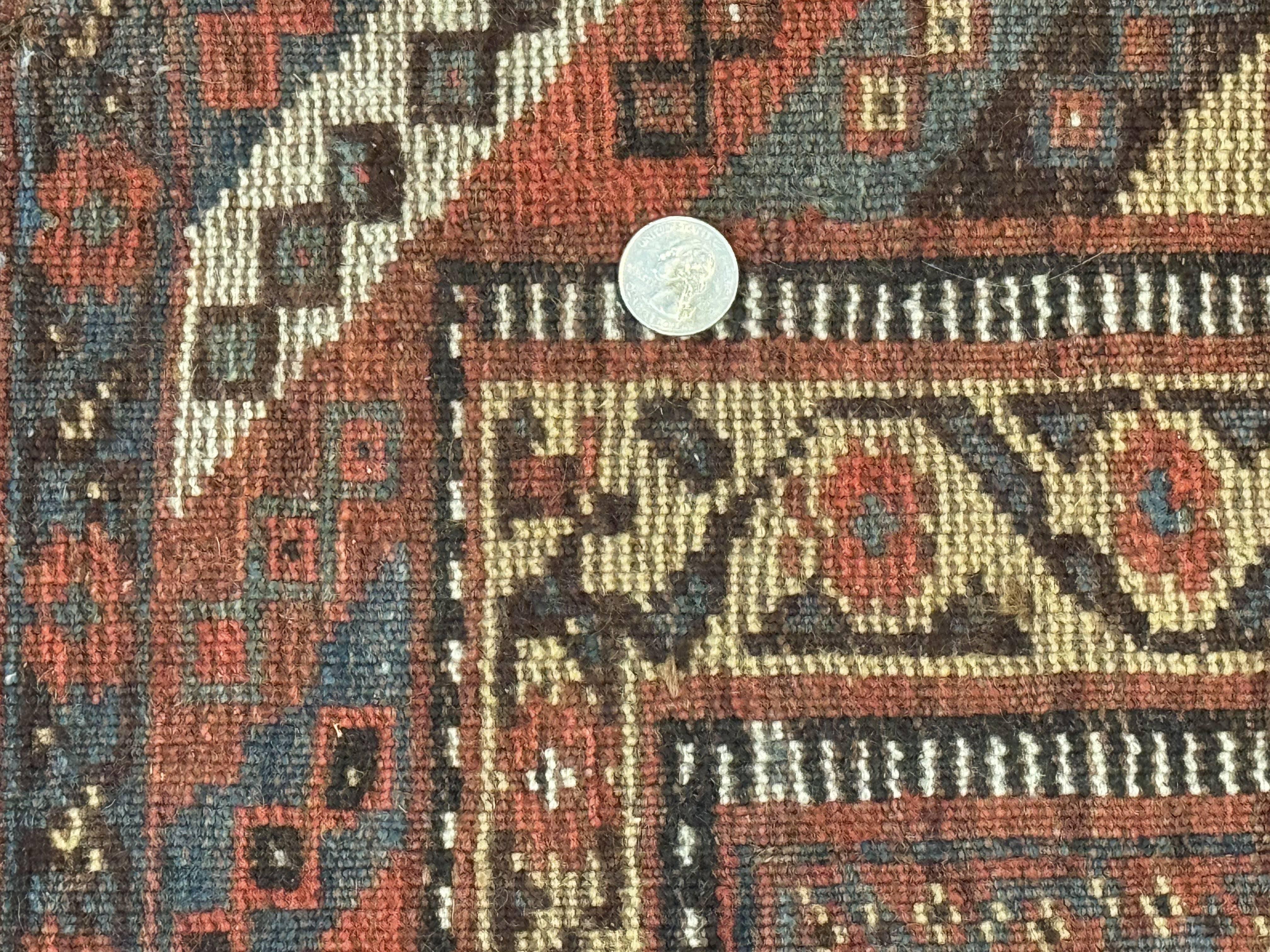 Antique Persian Shiraz Rug 5x8, Khamseh Tribal Wool 1920s Carpet, Navy Blue - Jewel Rugs