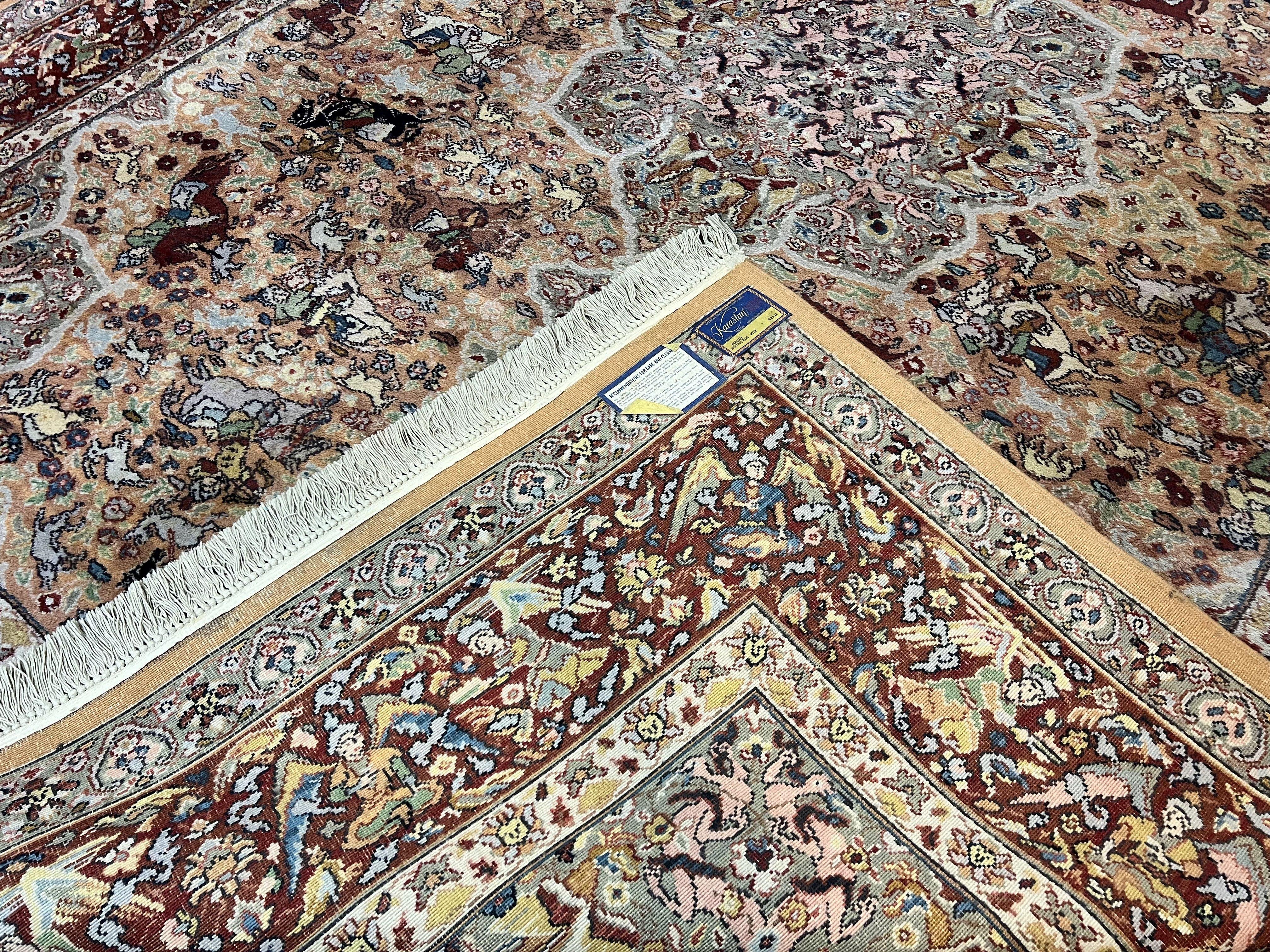 Karastan Rug 8.8 x 12 Persian Hunting Rug #723, Wool Pile Karastan Area Rug, Discontinued Original 700 Series Karastan Carpet, Room Sized - Jewel Rugs