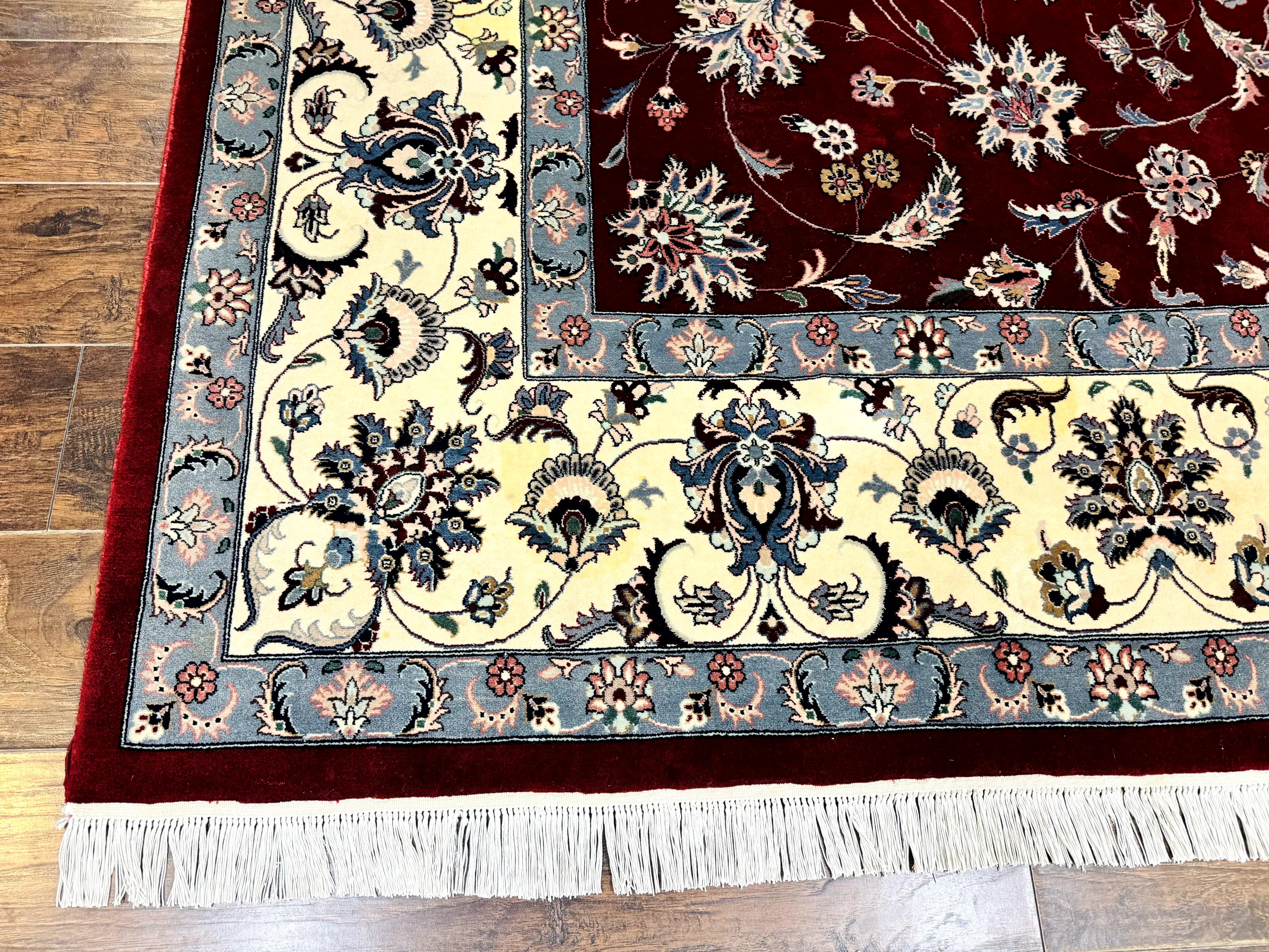 Pak Persian Rug 9x12, Maroon and Ivory, Wool Handmade Vintage - Jewel Rugs