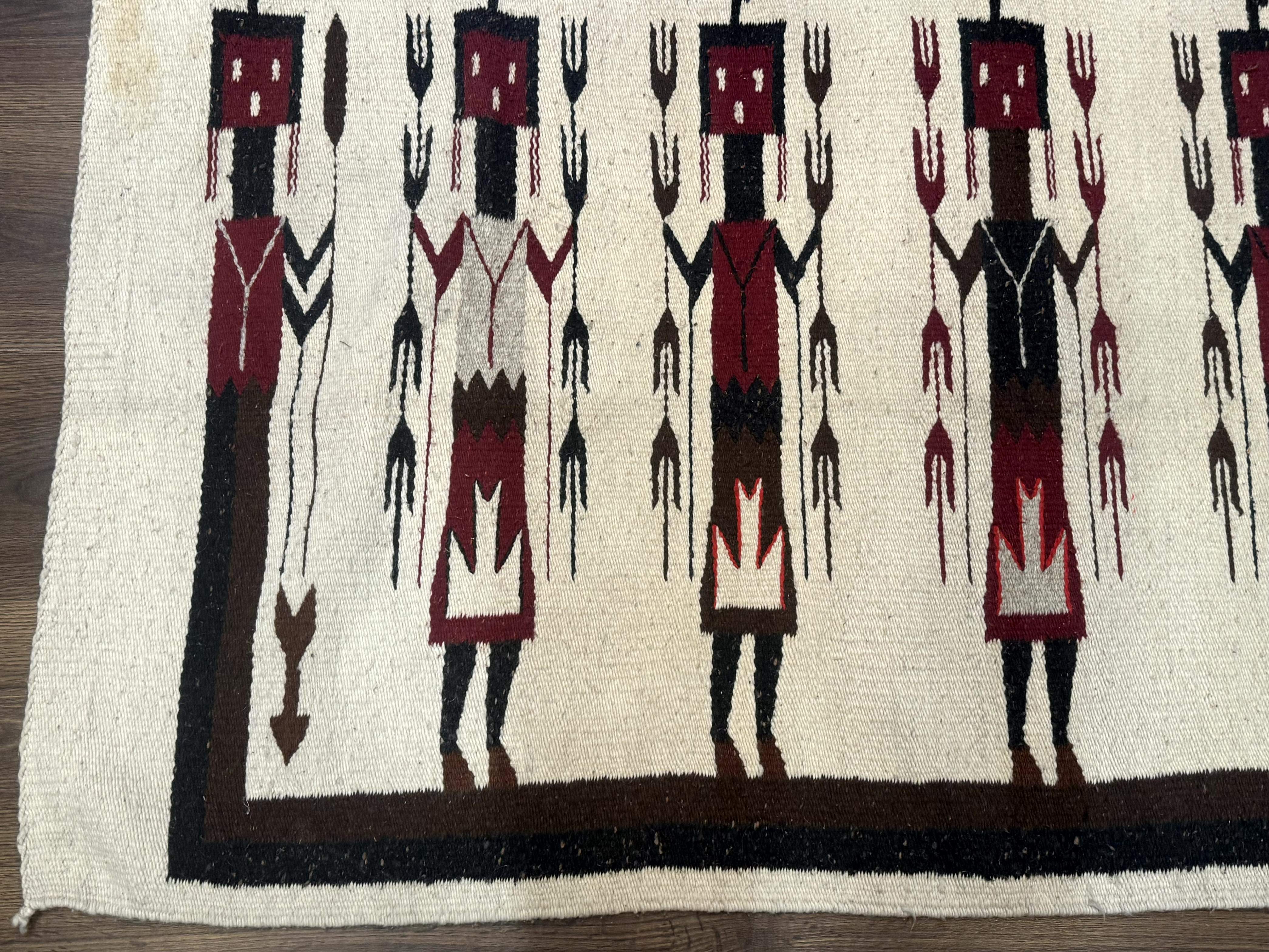 Navajo Rug 2.6 x 5, Human Pictorials, Native American, Wool, Hand Knotted - Jewel Rugs