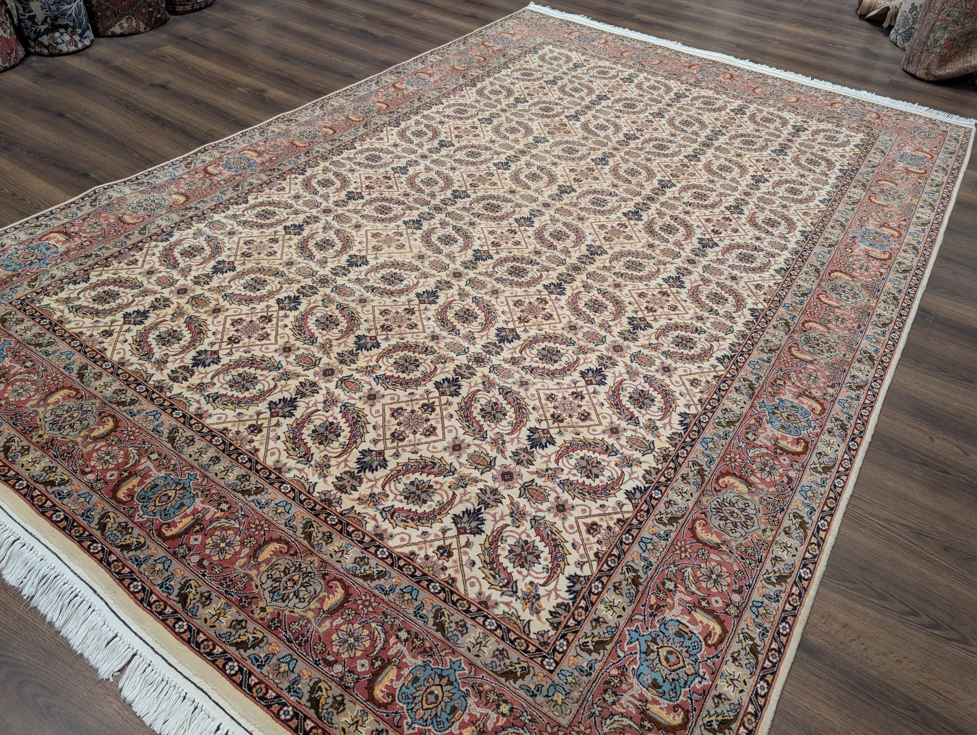 Sino Persian Rug 7x11, Allover Design, Hand-Knotted Wool Carpet - Jewel Rugs