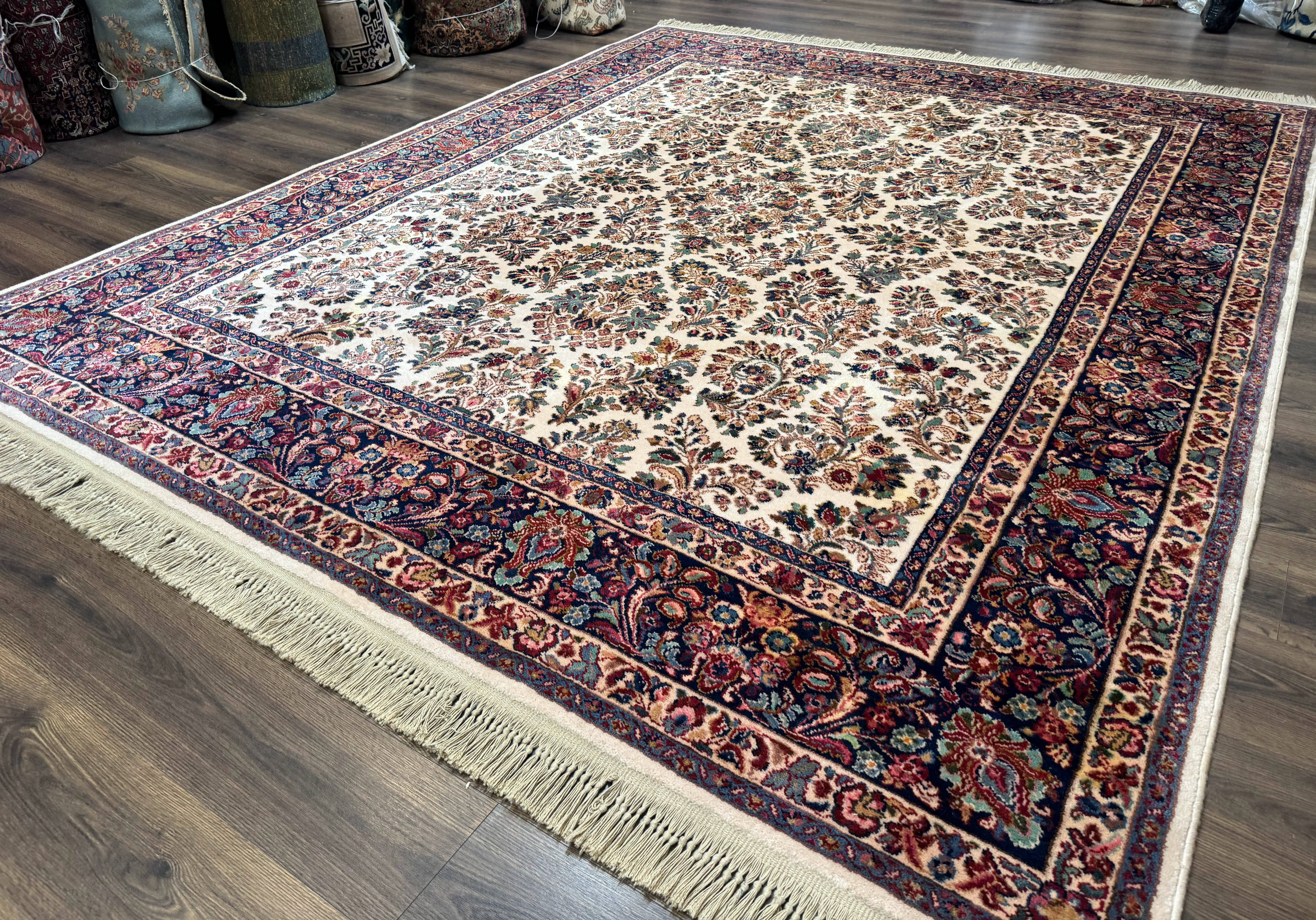 Karastan Rug 8.8 x 10.6 Ivory Sarouk #700/760, Wool Discontinued Original 700 Series - Jewel Rugs