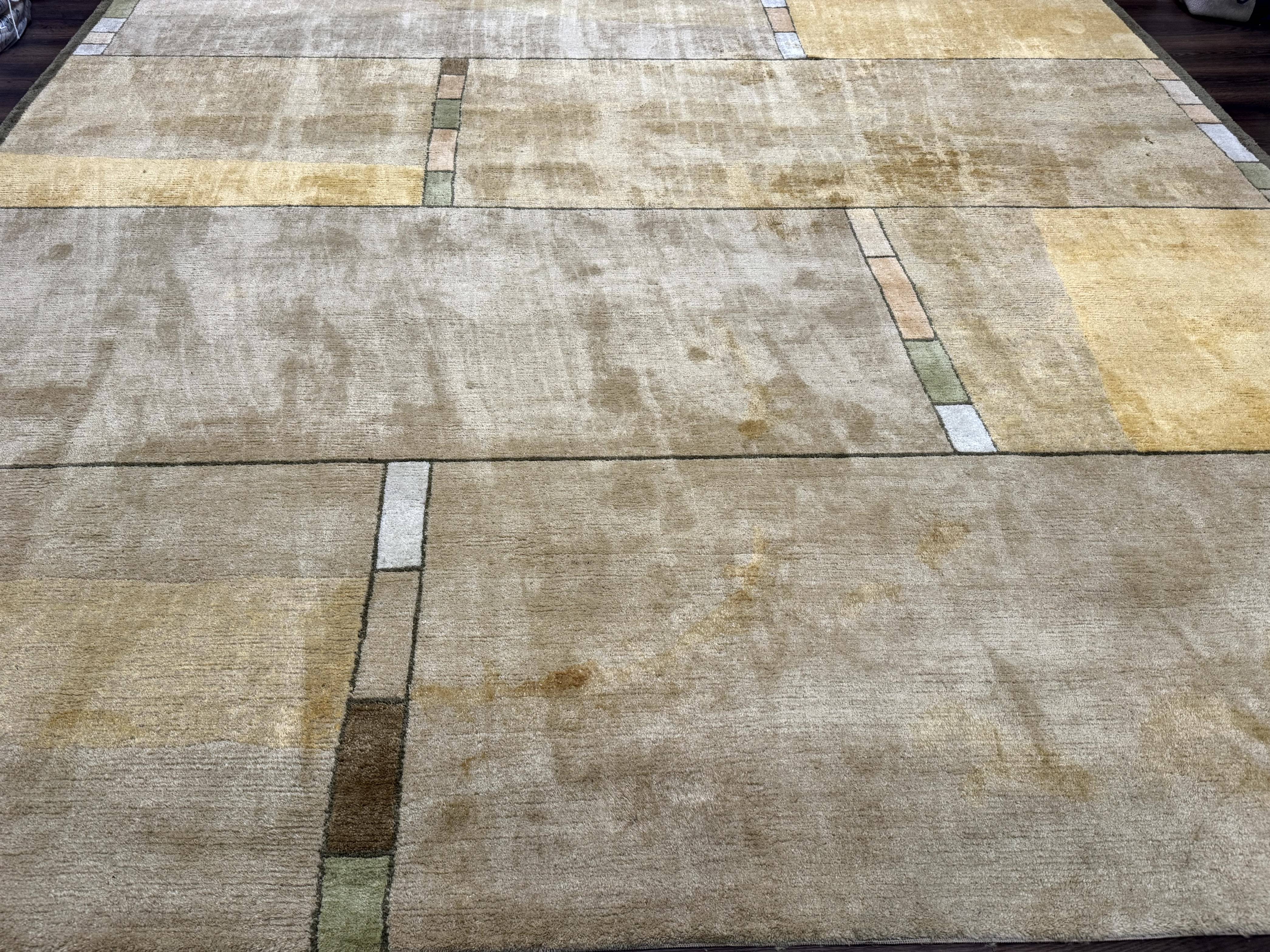 Tufenkian Tibetan Rug 12x16, Handmade Wool Modern Area Rug, Palace Size Carpet - Jewel Rugs