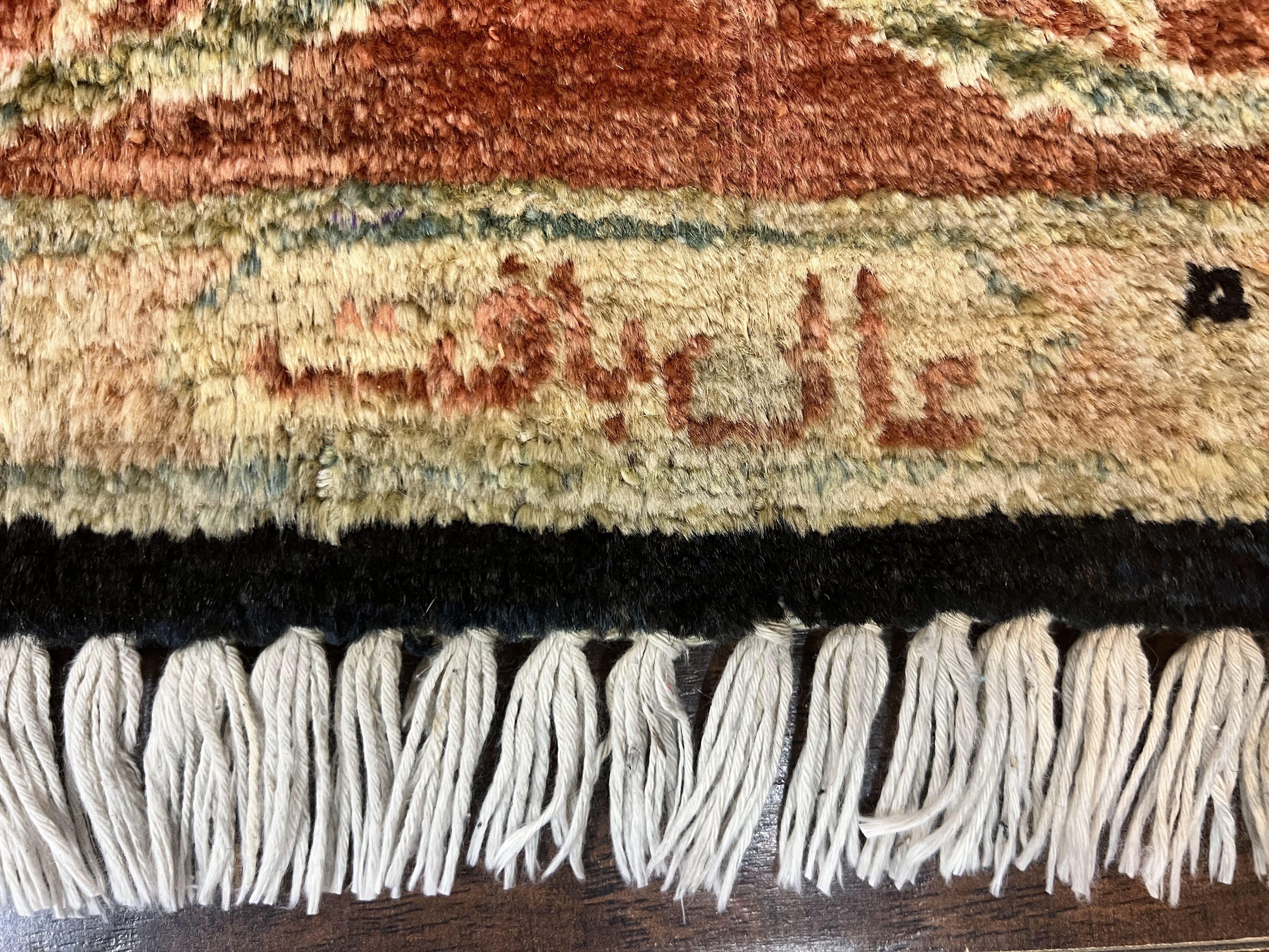 Pak Persian Rug 8x10, Pakistani Mahal Sultanabad Carpet, Signature from Master Weaver, Shiny Wool, Black Red Vintage Handmade Medallion Rug - Jewel Rugs