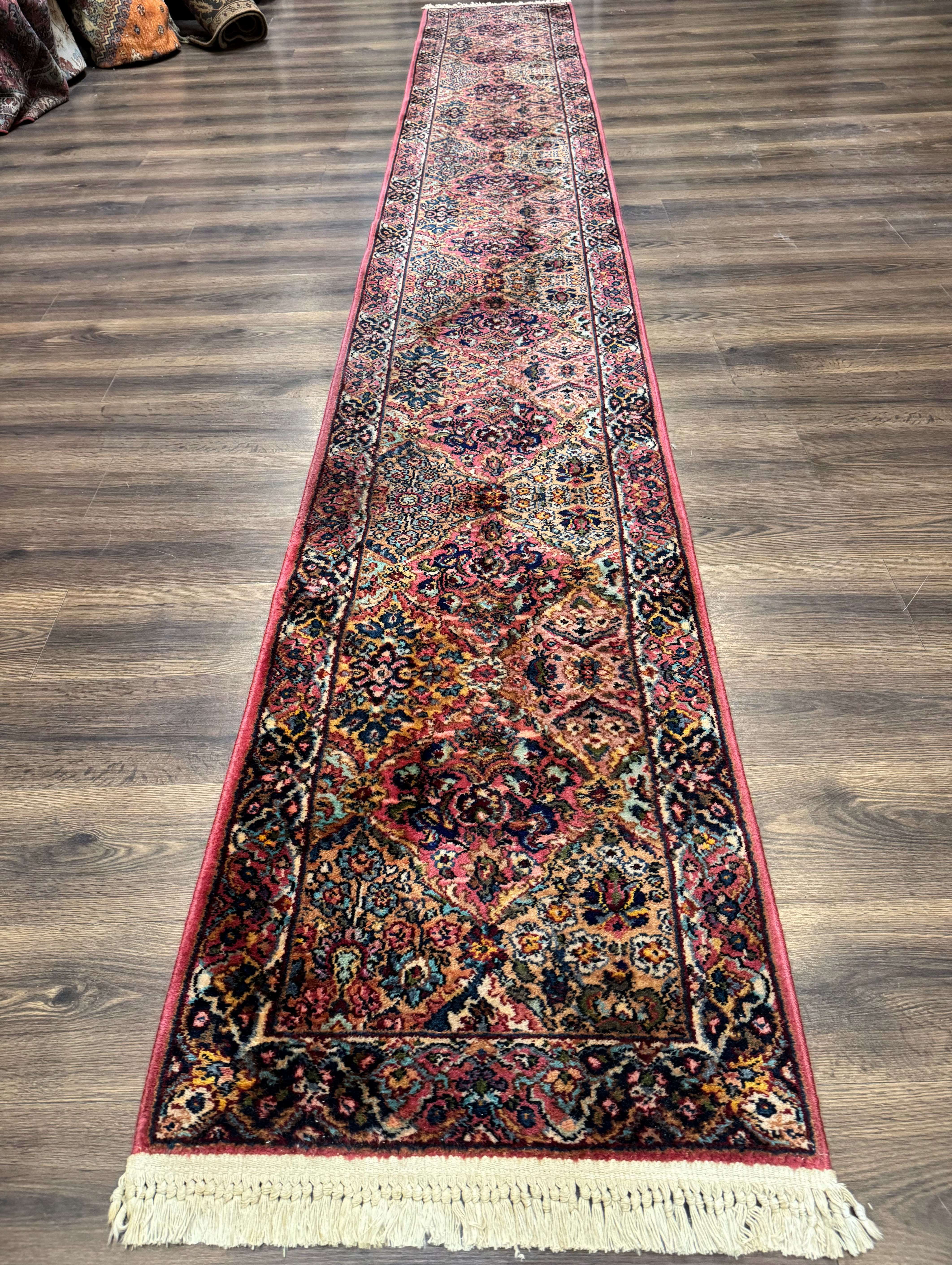 Karastan Runner Rug 2x15, Multicolor Panel Kirman #717, Wool, Original 700 Series, Antique - Jewel Rugs