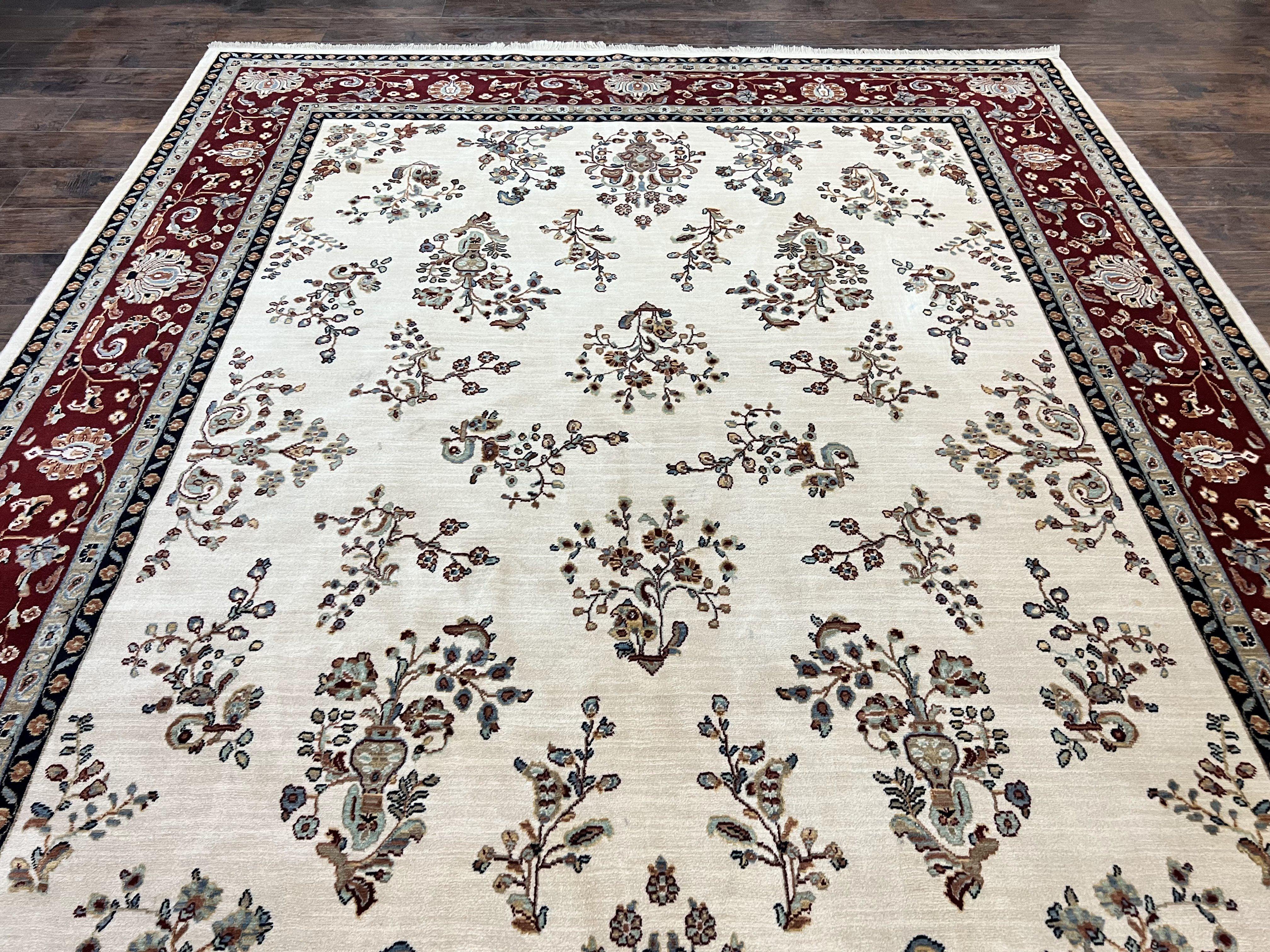 Karastan Rug 8.6 x 11.6, English Manor #2103, Ivory Floral Sarouk, Wool Karastan Carpet, Large Karastan Area Rug, Traditional Karastan Rug - Jewel Rugs