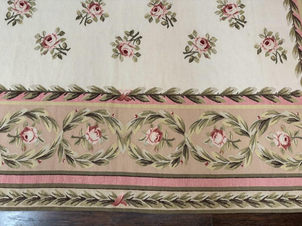 Aubusson Rug 10x14, Wool, Handmade, Floral Bouquets, European Design - Jewel Rugs
