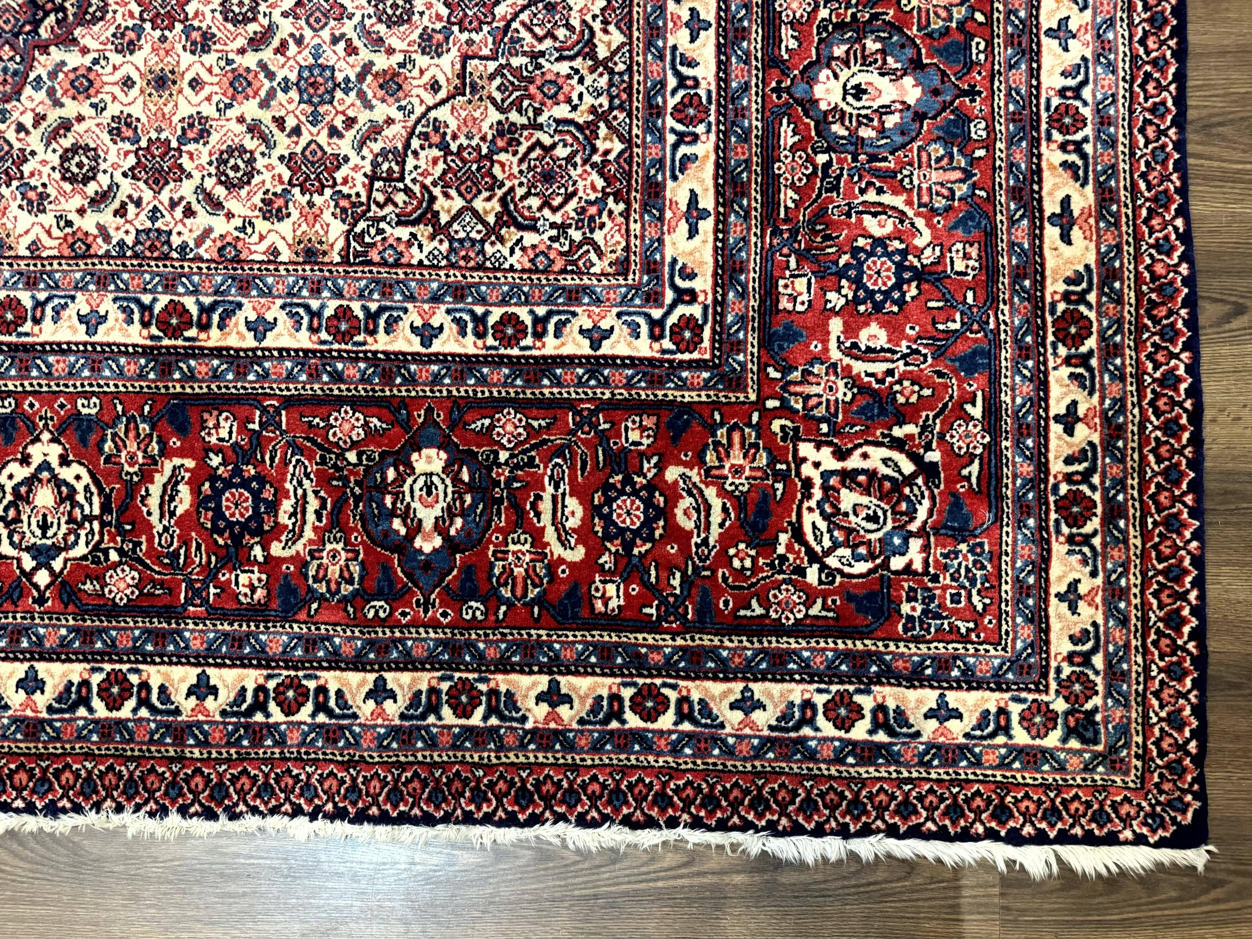 Persian Tabriz Rug 11x14 Navy Blue Herati Wool Carpet - Jewel Rugs