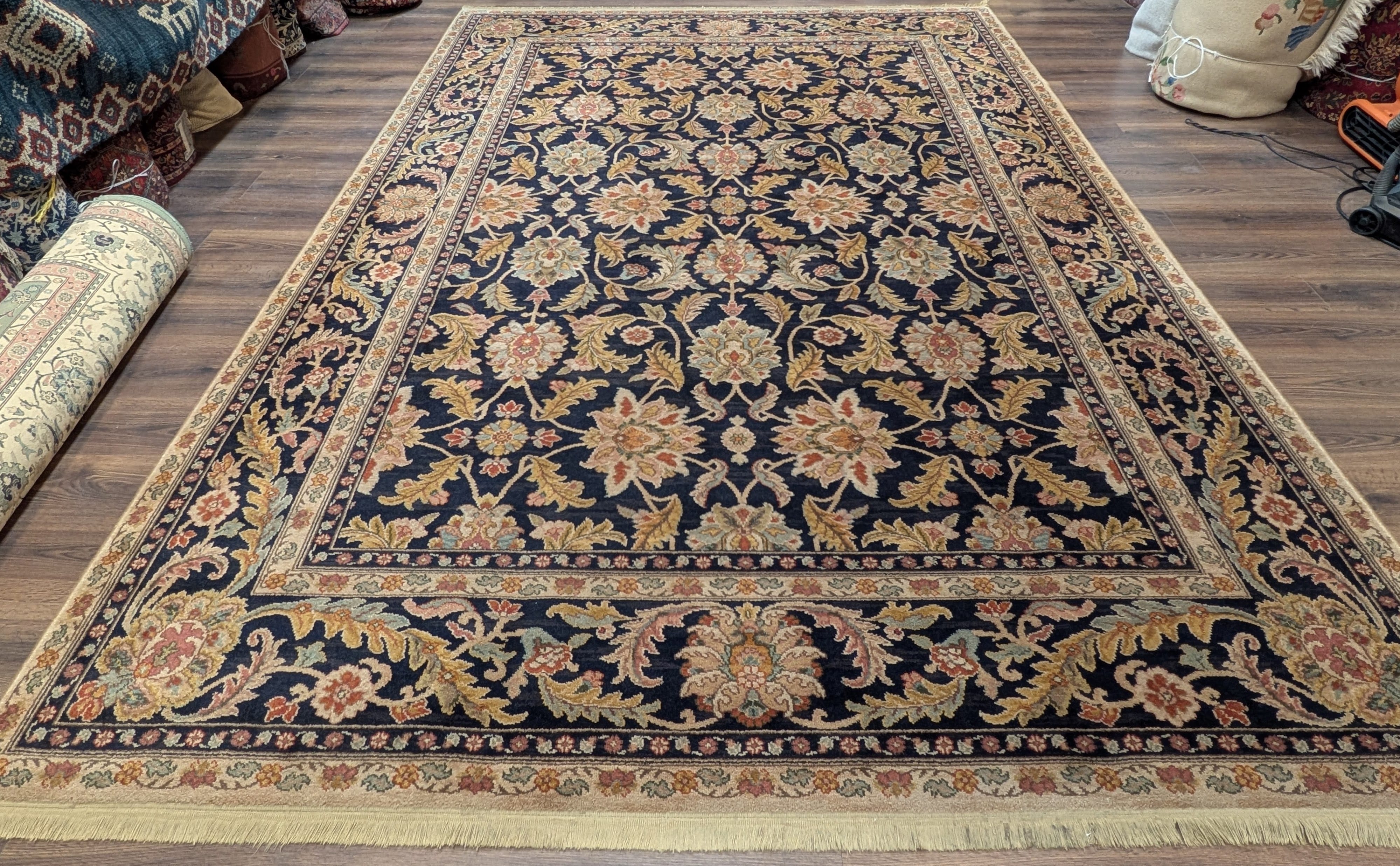 Karastan Rug 8.8 x 12 Antique Legends Agra Black Wool Carpet - Jewel Rugs