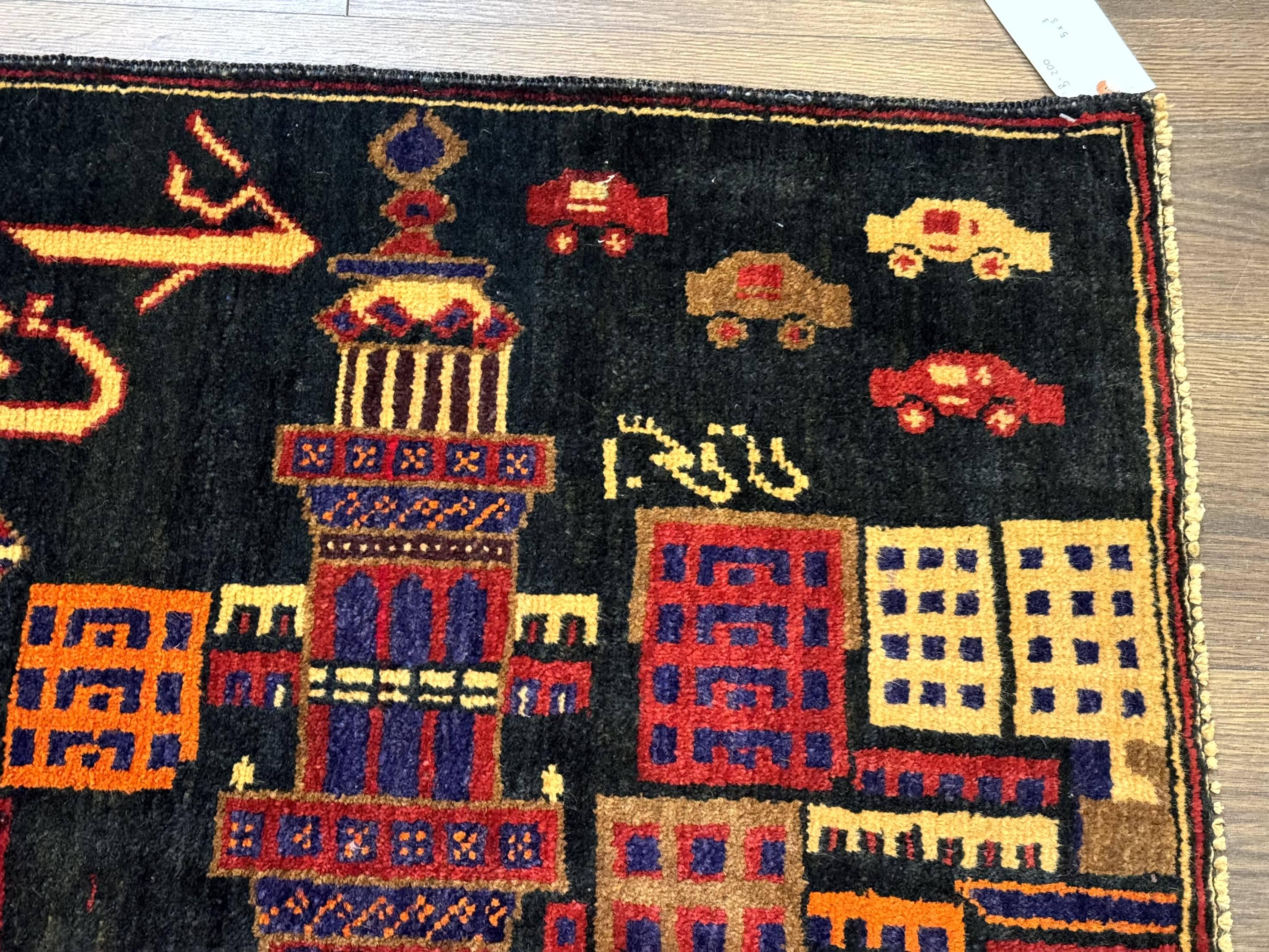 Balouch Rug 3x5, City Pictorial, Afghan Rug - Jewel Rugs