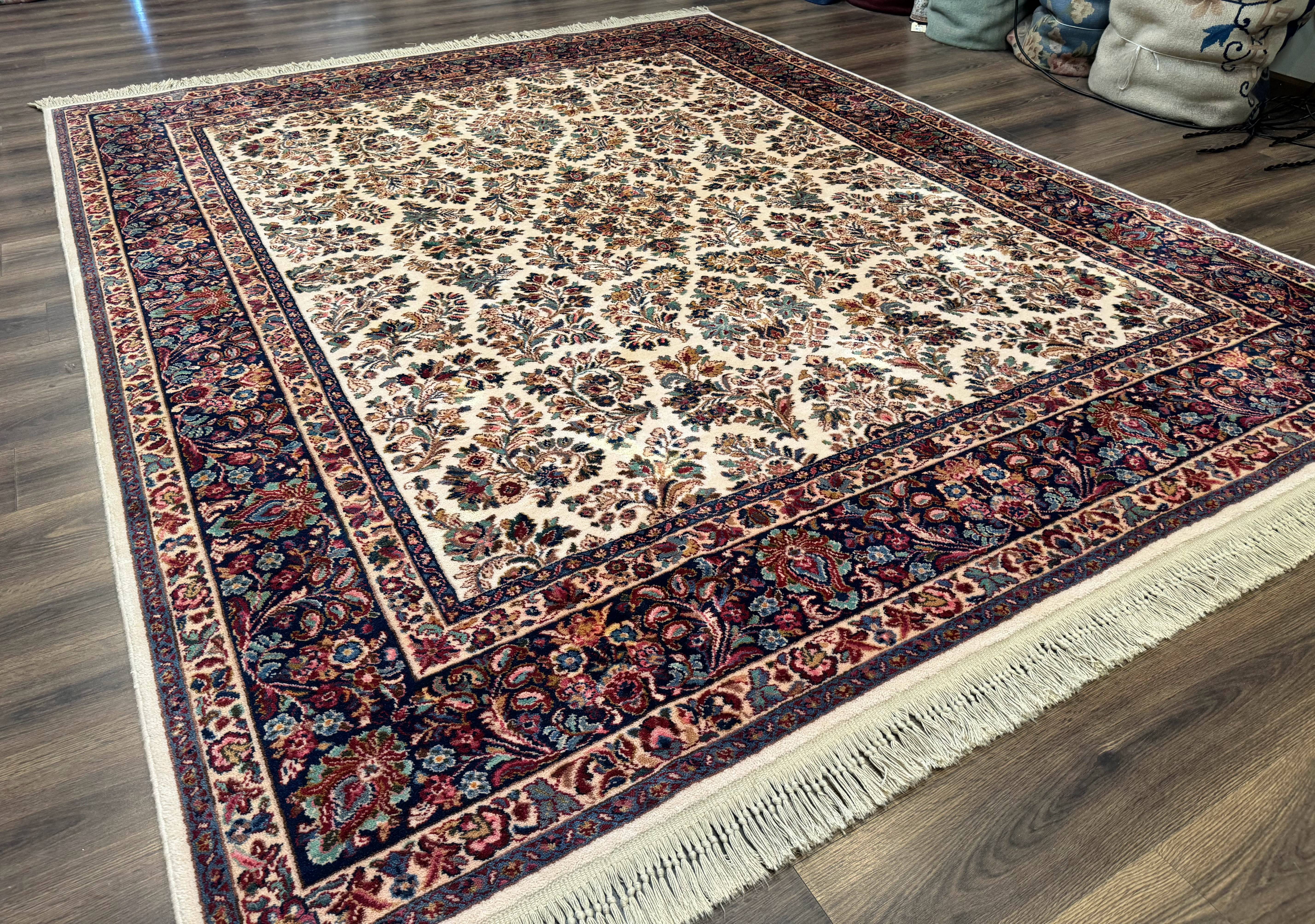 Karastan Rug 8.8 x 10.6 Ivory Sarouk #700/760, Wool Discontinued Original 700 Series - Jewel Rugs