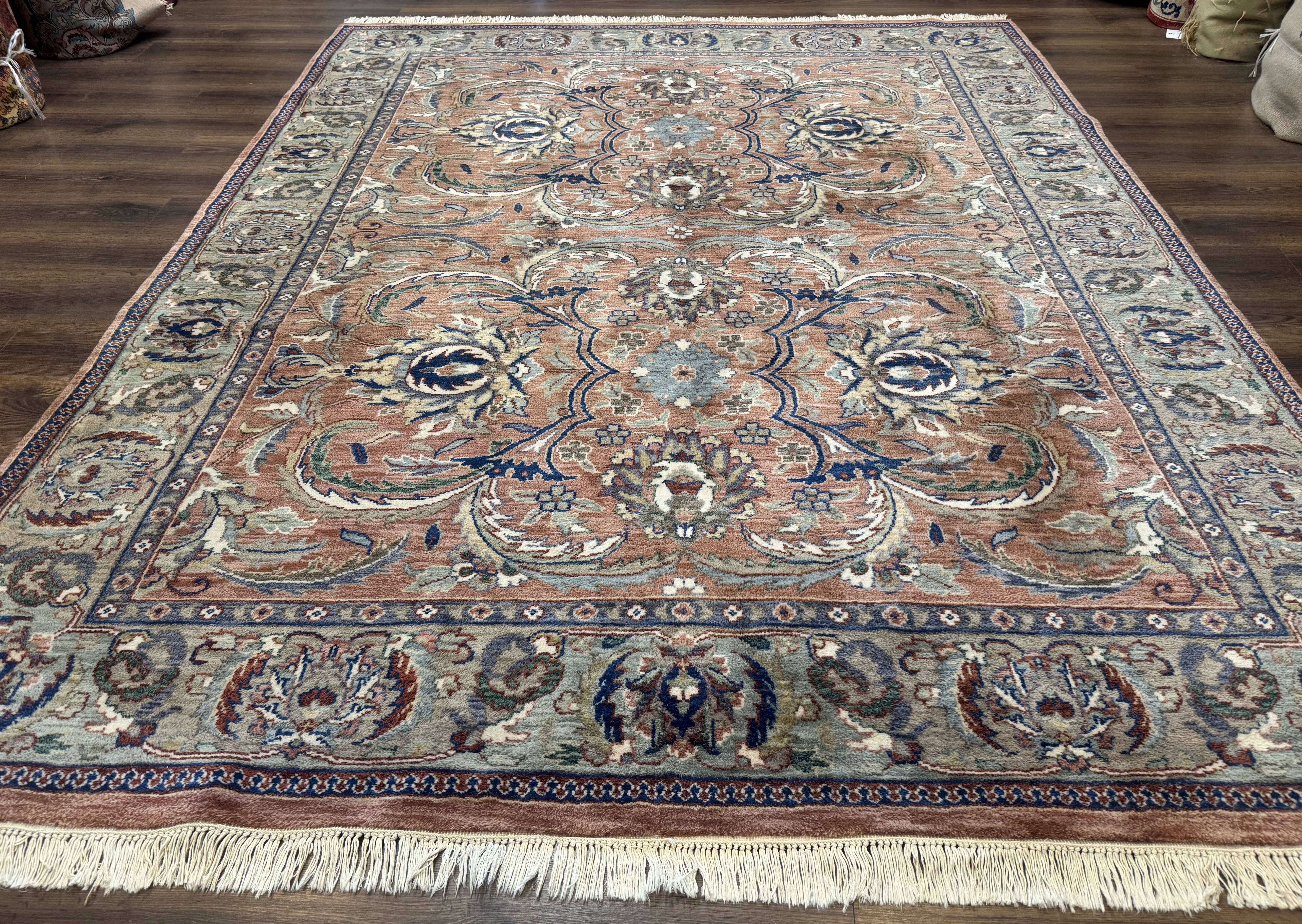 Indo Persian Mahal Rug 8x10, Traditional Wool Oriental Carpet, Pink - Jewel Rugs