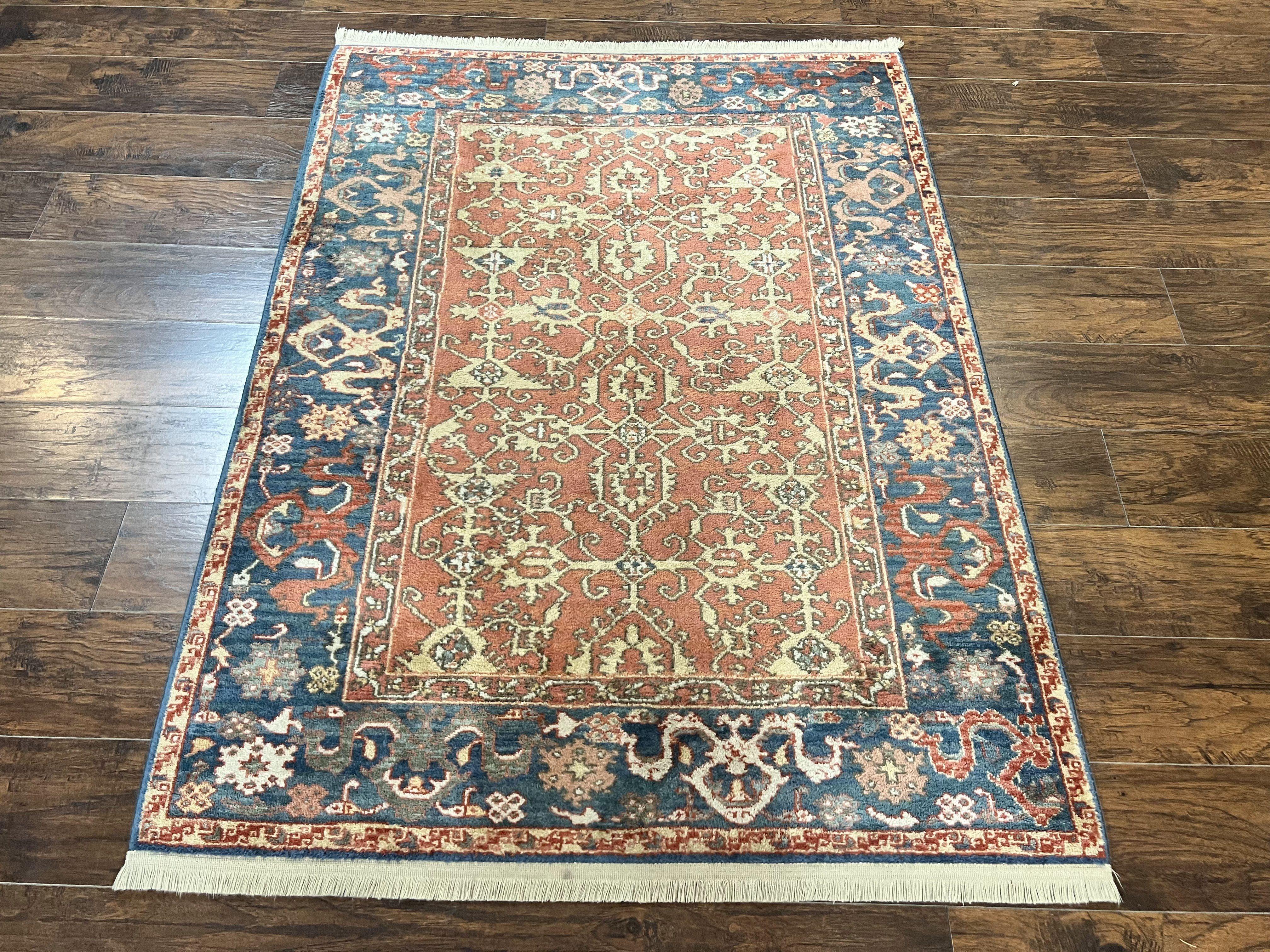 Karastan Rug 4x6, Williamsburg Ushak #552, Vintage Discontinued Wool Pile Karastan Carpet, Hard to Find - Jewel Rugs