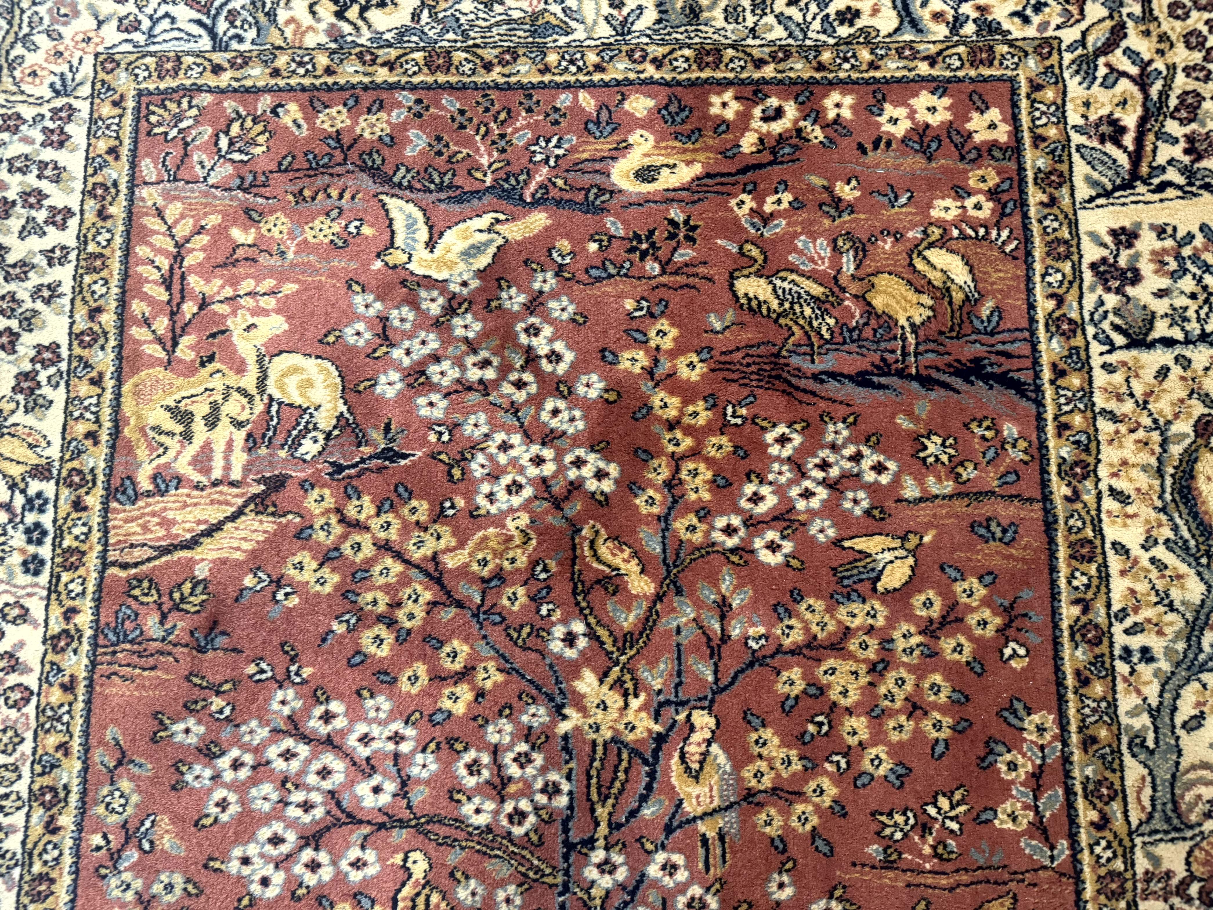 Persian Wool Rug 4x6, Tree of Life Animal Pictorials, Vintage, Power Loomed Ardakan Rug - Jewel Rugs