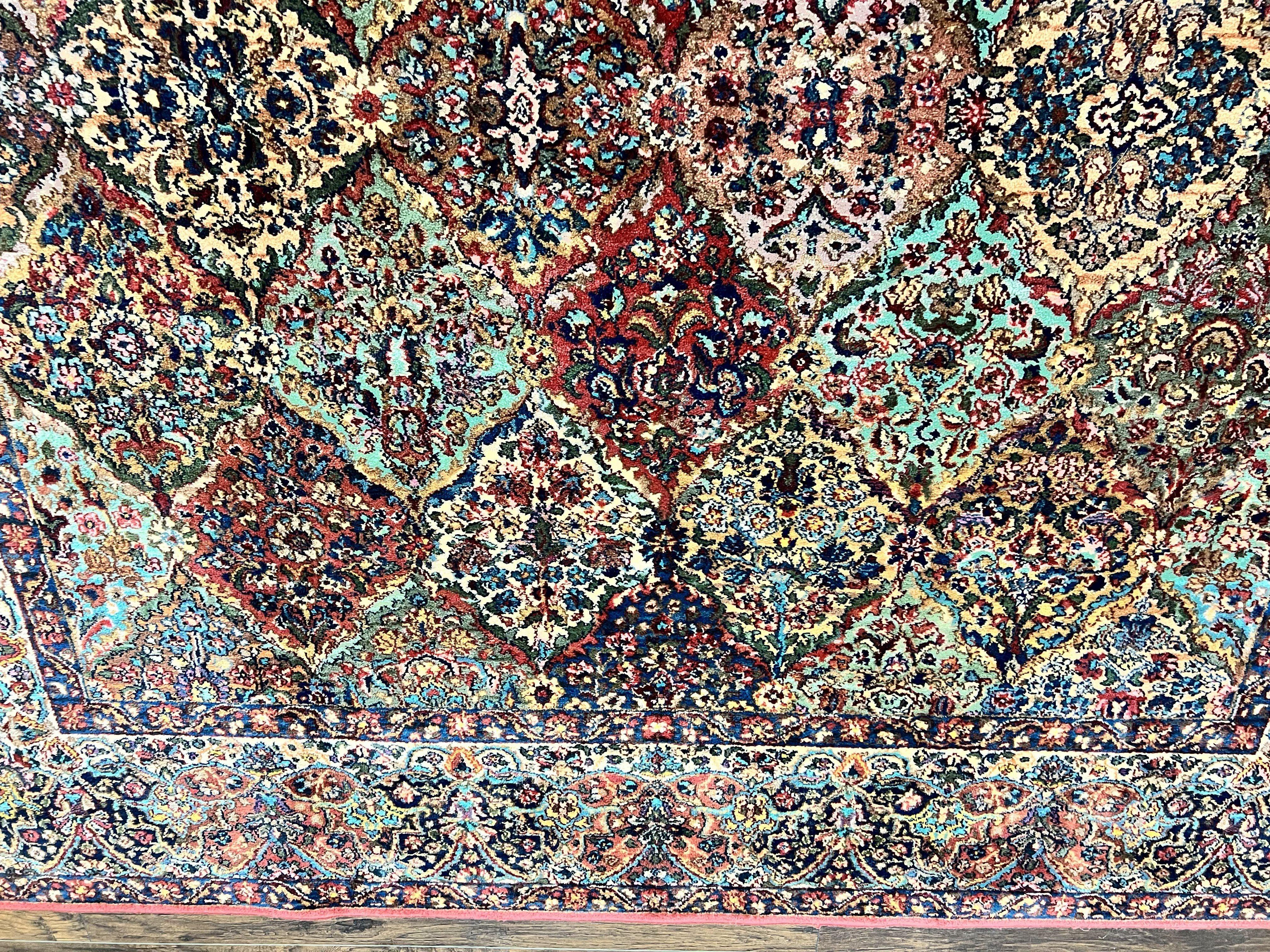 Karastan Multicolor Panel Kirman Rug #717, Square Wool Karastan Rug 9x9 ft, Wool Karastan Carpet, Original 700 Series, Rare Size 9 x 9 - Jewel Rugs
