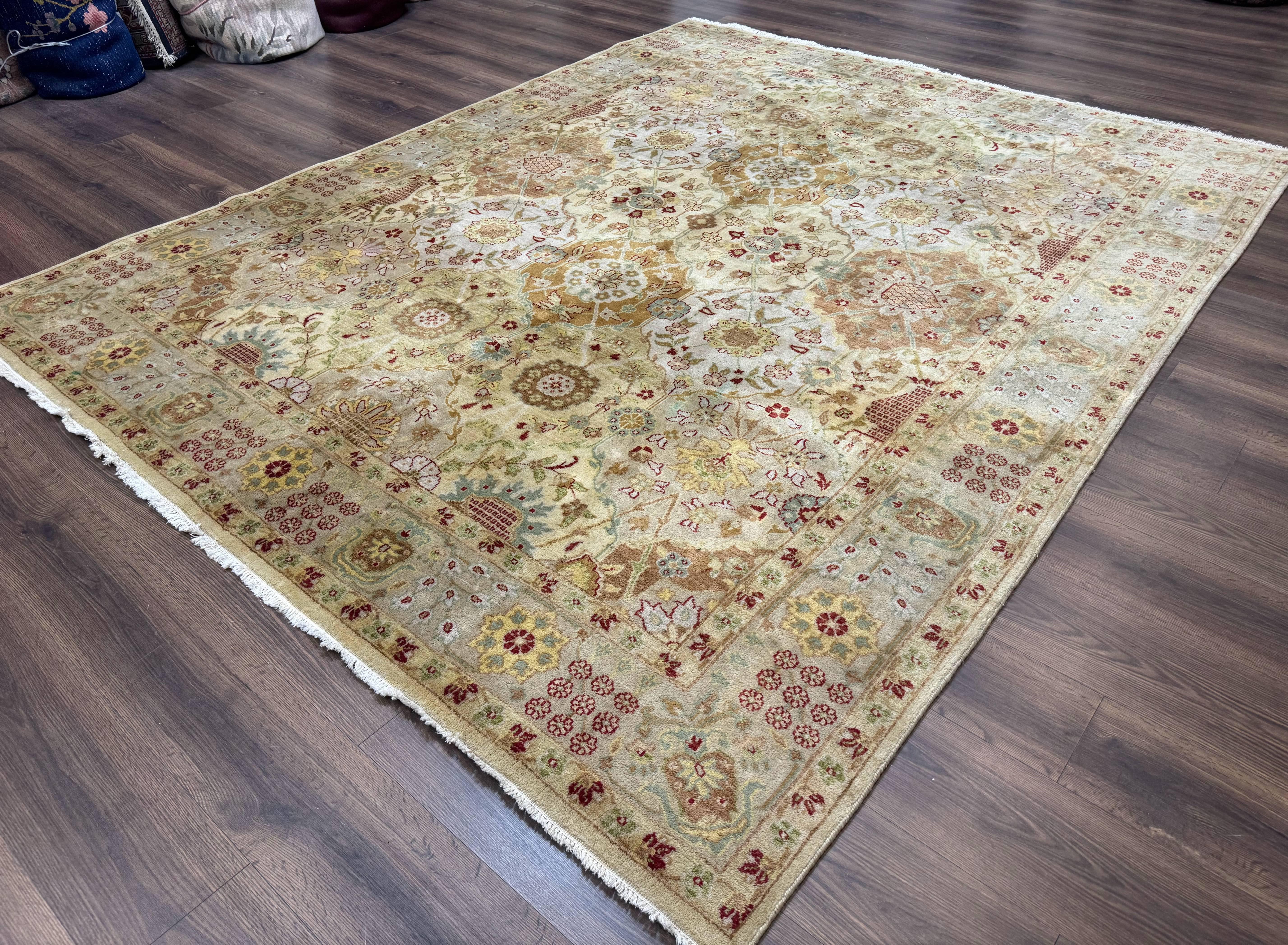 Indo Persian Rug 8x10, Indian Rug, Soft Wool Rug, Oushak Style Rug, Handmade Rug - Jewel Rugs