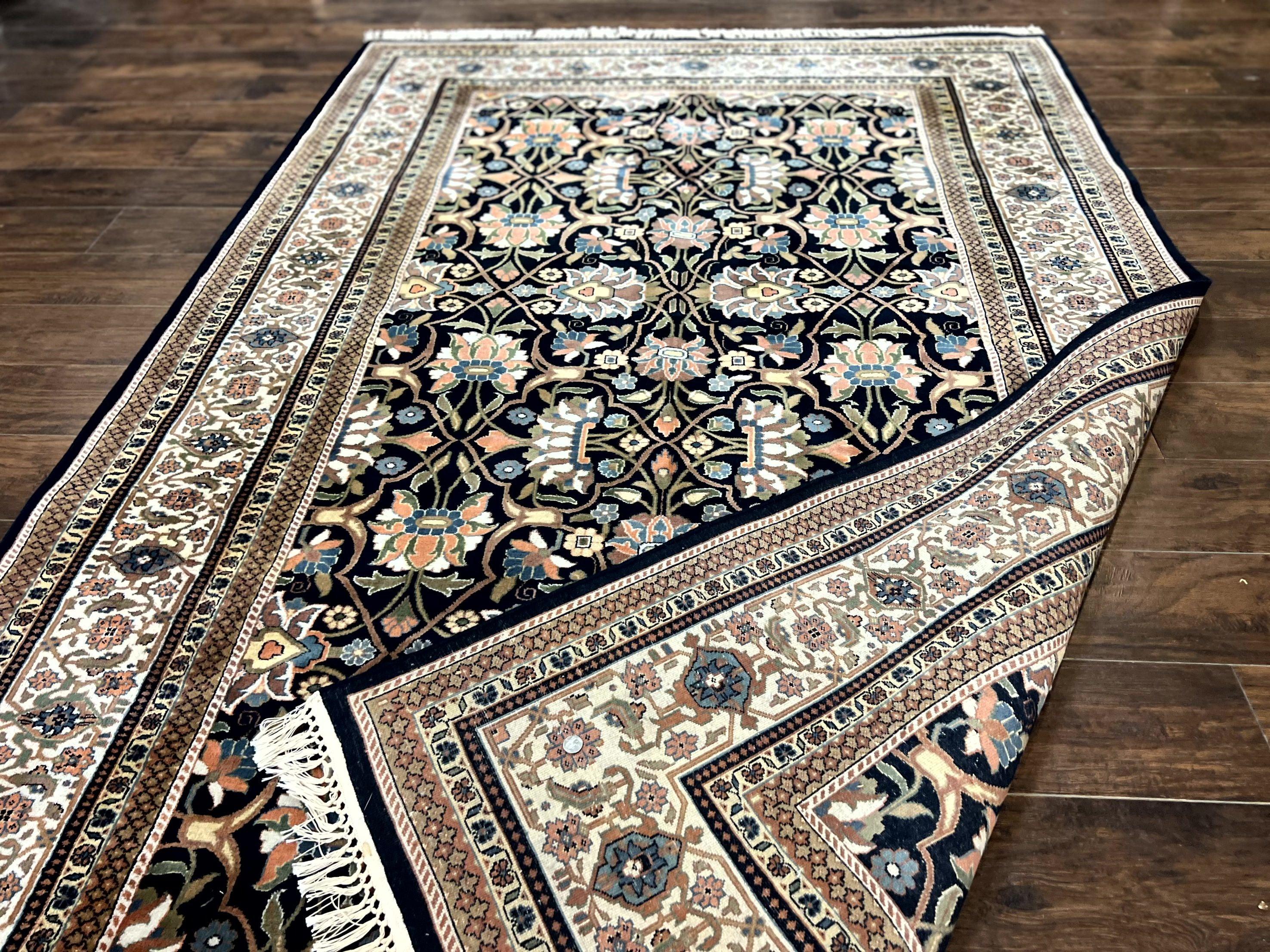 Indo Persian Bidjar Rug 6x10, Vintage Handmade Wool Carpet, Allover Pattern - Jewel Rugs