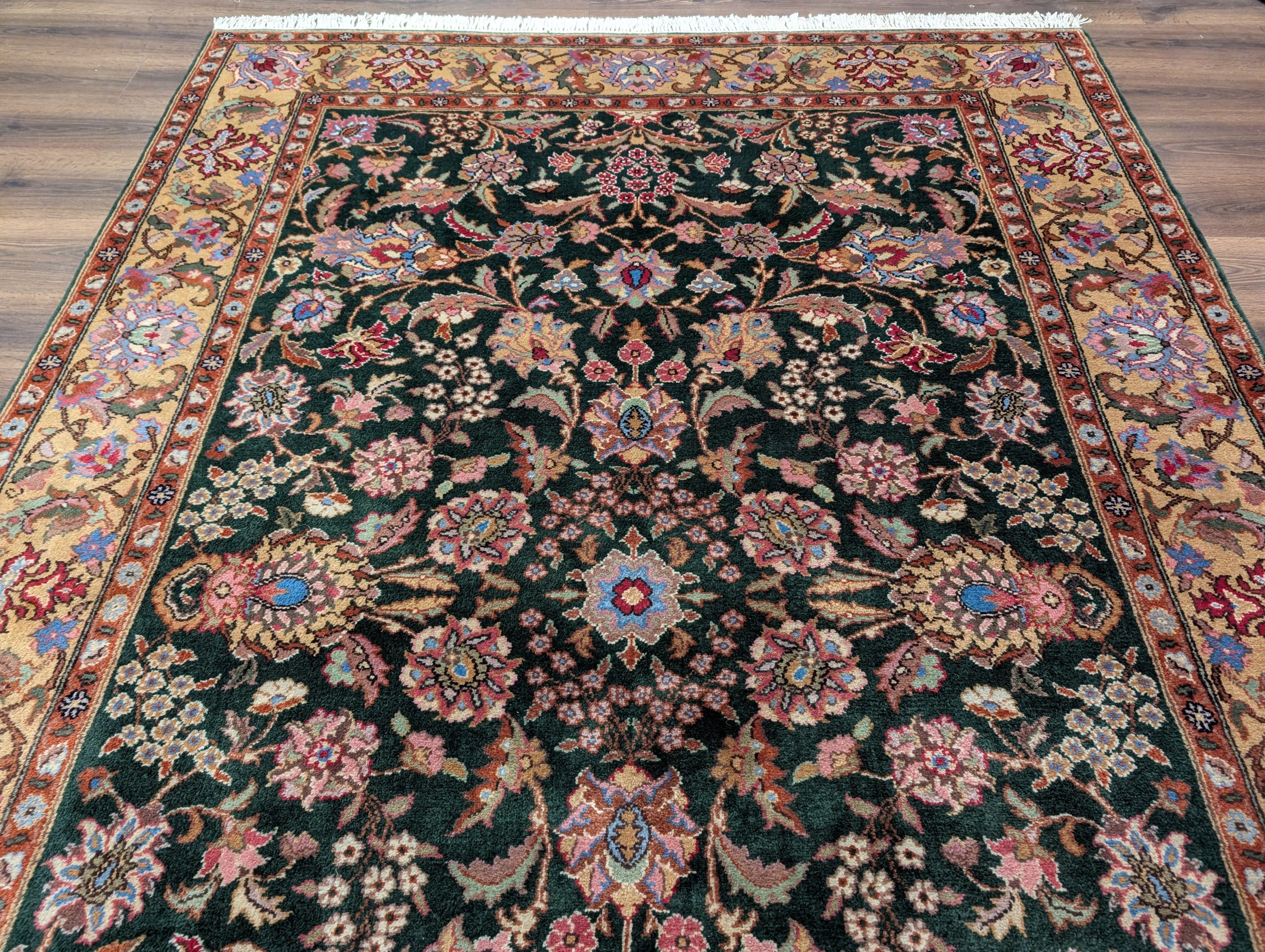 Romanian Rug 7x10, Signed By Master Weaver, Forest Green, Oriental Carpet - Jewel Rugs