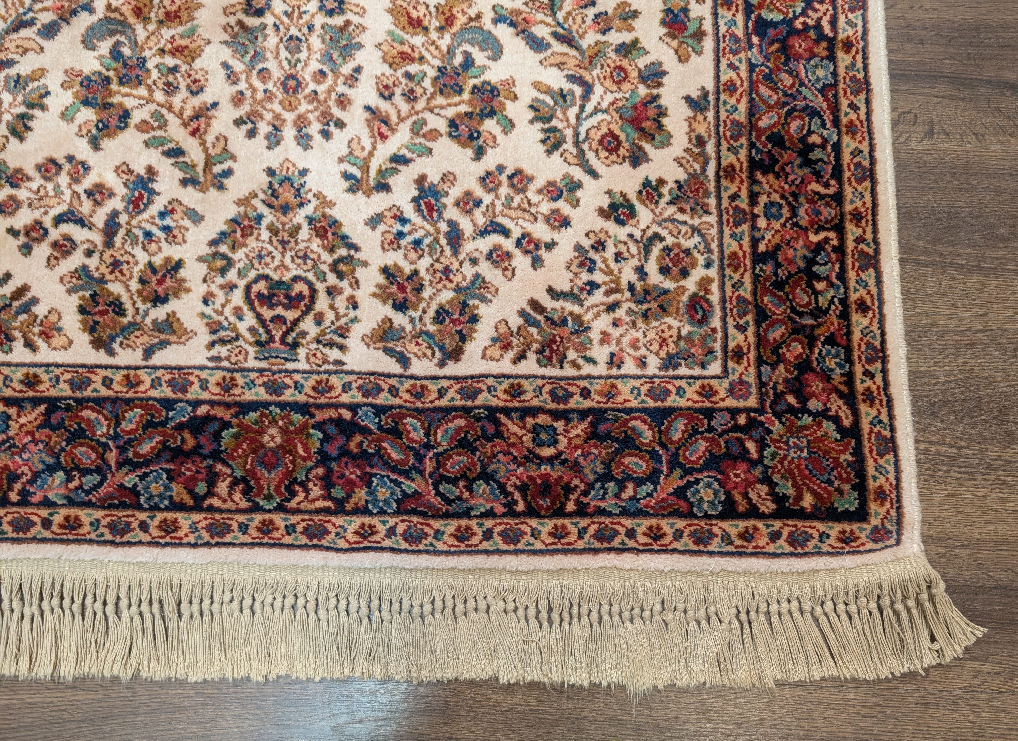 Karastan Rug 4x6 Ivory Sarouk #760, Wool Vintage Original 700 Series - Jewel Rugs