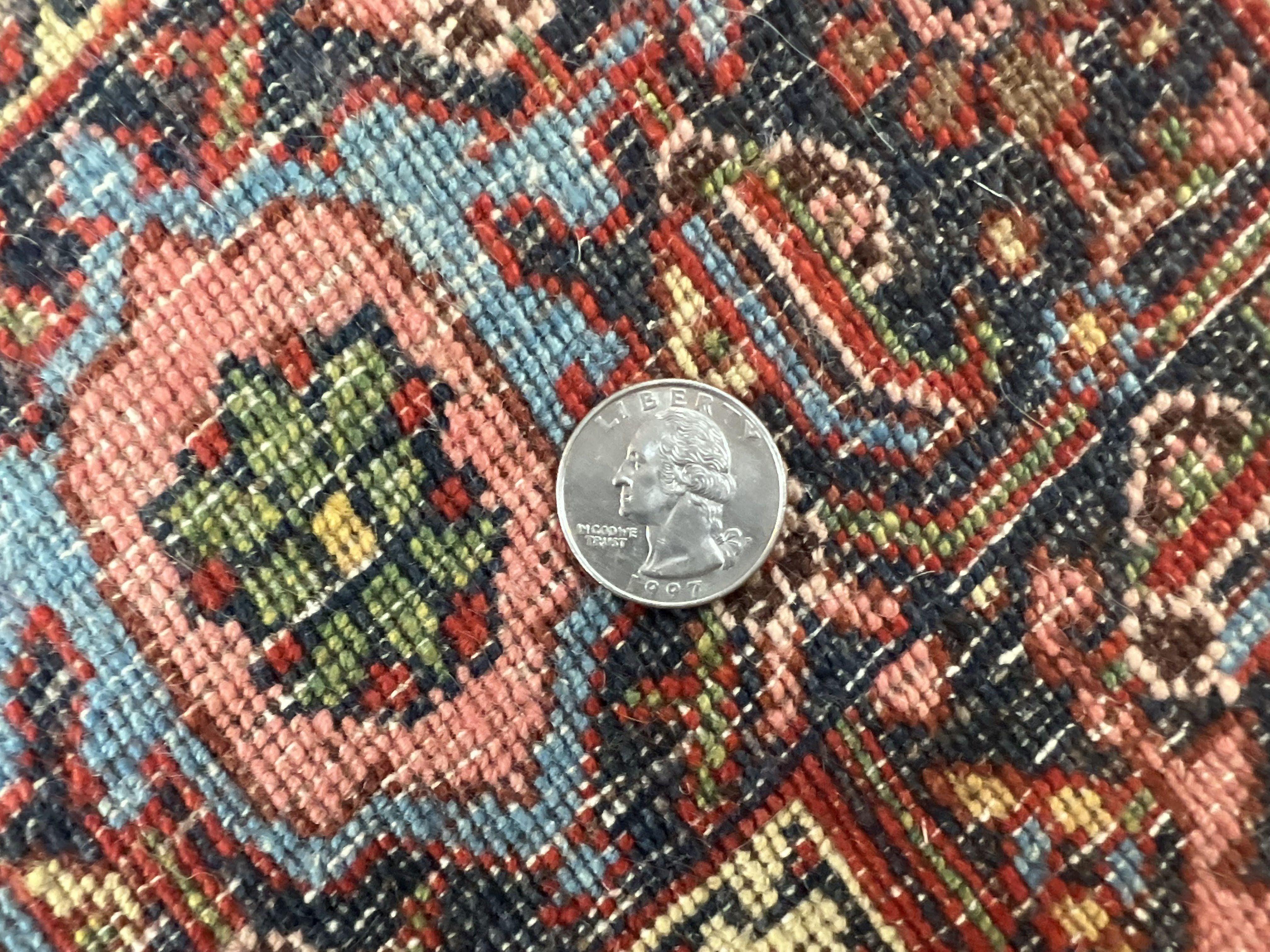 Antique Persian Bidjar Rug 5x7, Repeated Allover Herati Pattern, Red, Handmade Wool Carpet - Jewel Rugs