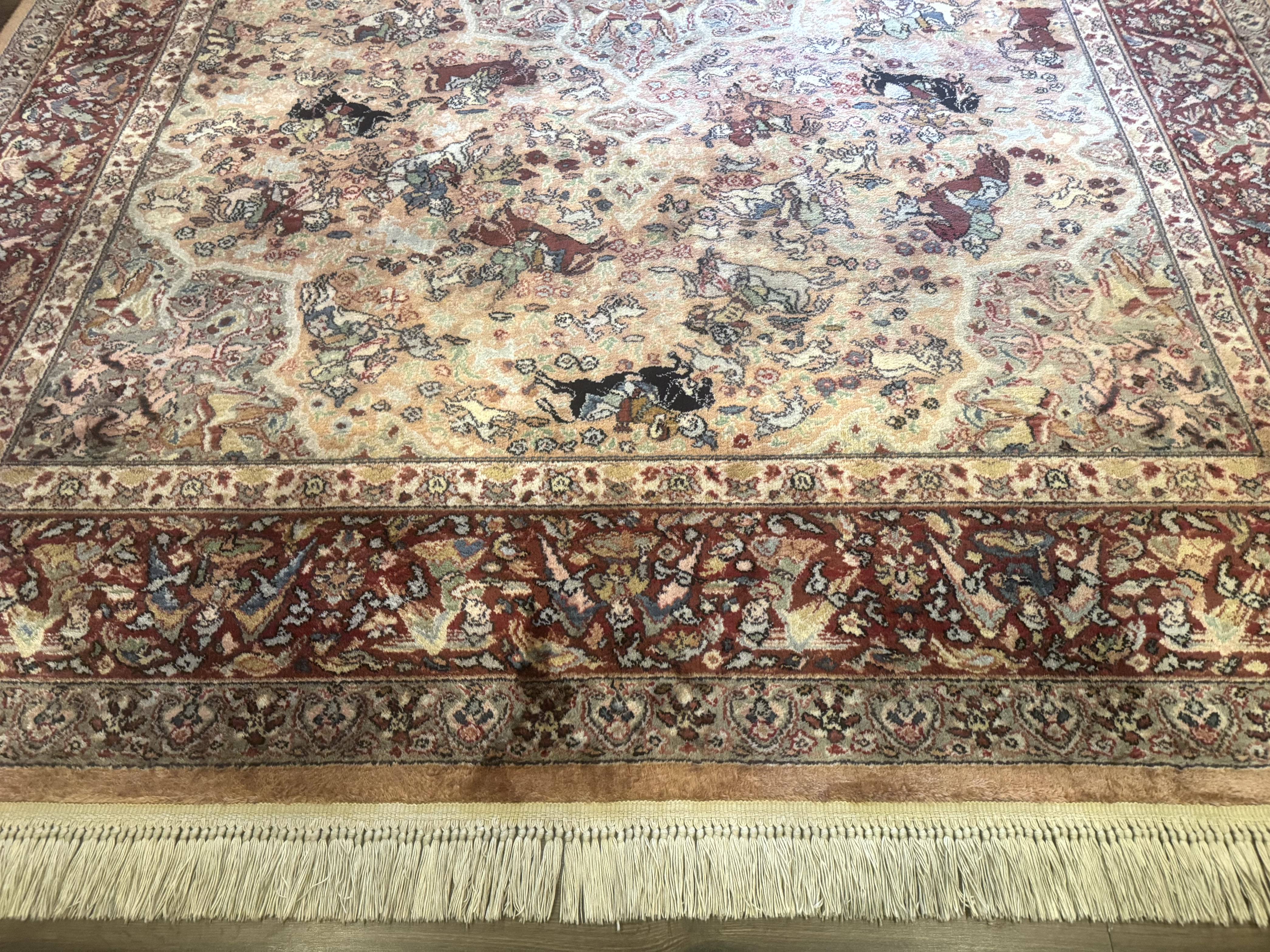 Karastan Rug 8.8 x 12 Persian Hunting Rug #723, Wool Pile Karastan Area Rug, Discontinued Original 700 Series Karastan Carpet, Room Sized - Jewel Rugs