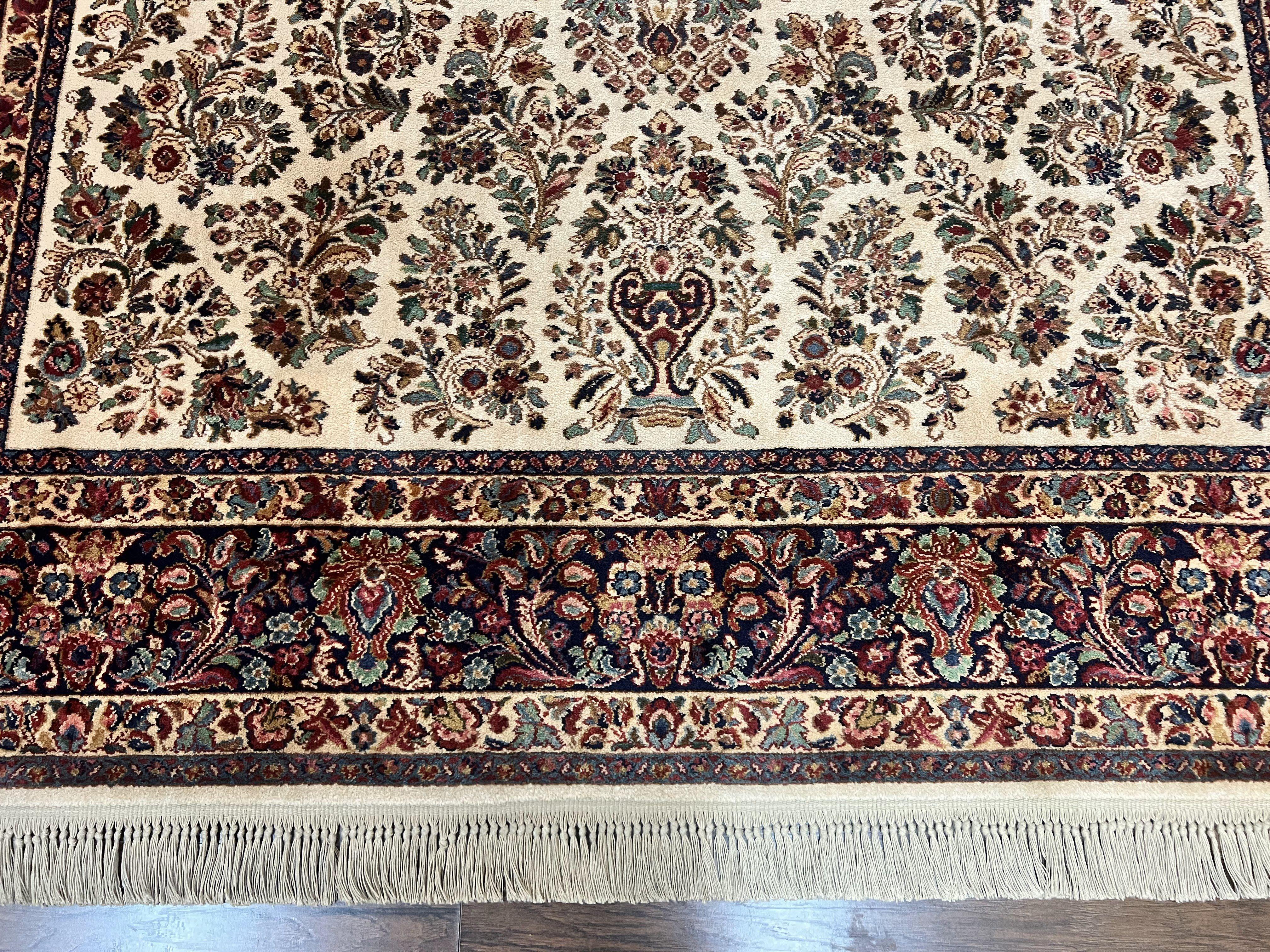 Karastan Rug 8' 8" x 12', Ivory Sarouk #760, Original Karastan Carpet 700 Series, Wool Karastan Area Rug, USA Made, Large Karastan w/ Label - Jewel Rugs