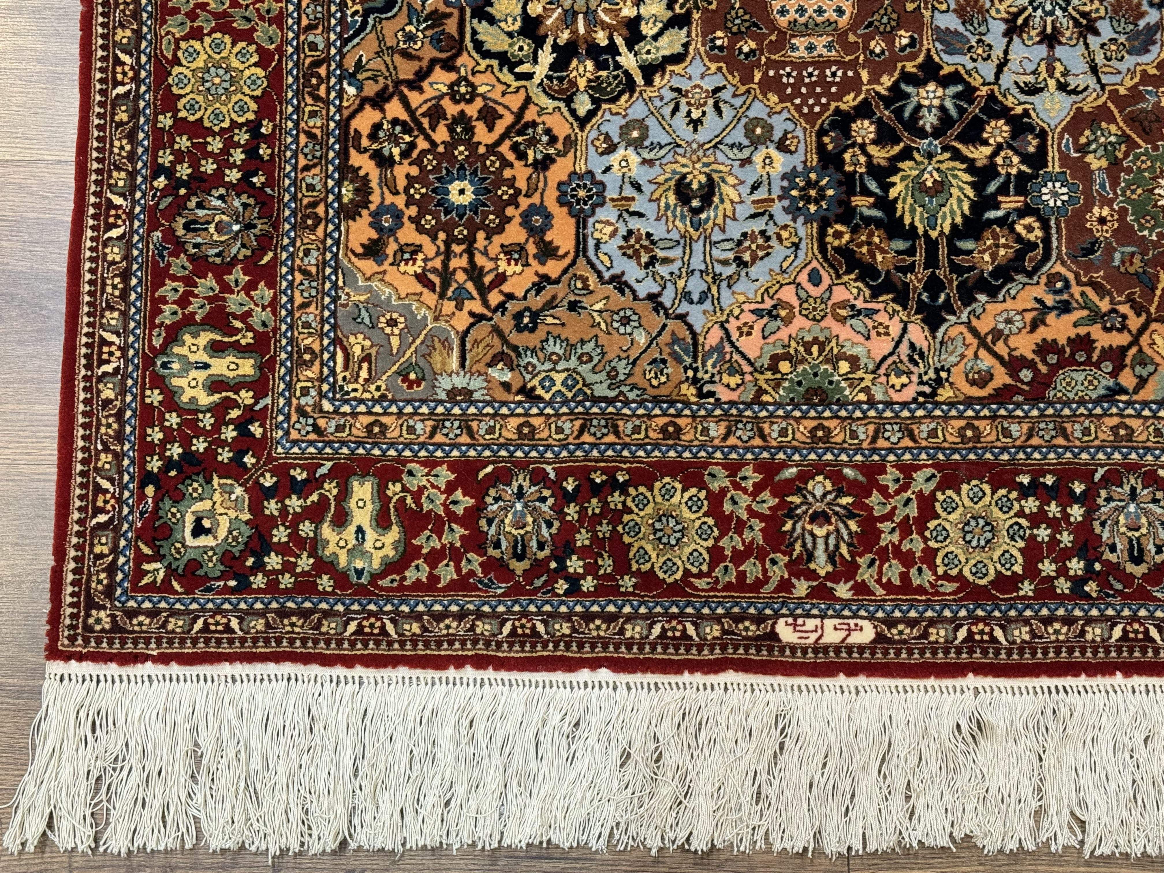 Sino Persian Qum Rug 3x5 – Multicolor, Hand-Knotted, Wool on Silk, Very Fine 480 KPSI - Jewel Rugs