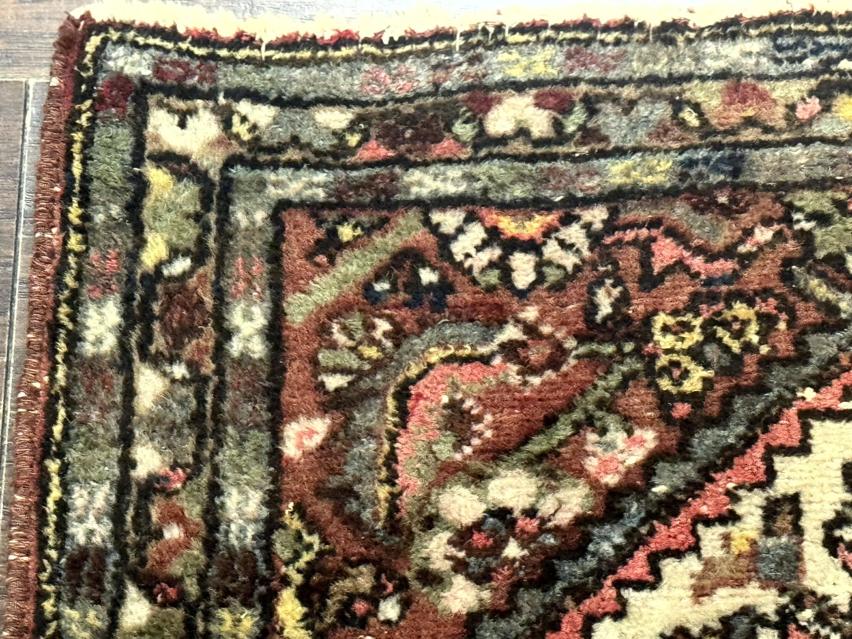 Small Persian Rug 2 x 2.5, Antique Tribal Rug, 1920s Persian Carpet, Wool Handmade - Jewel Rugs
