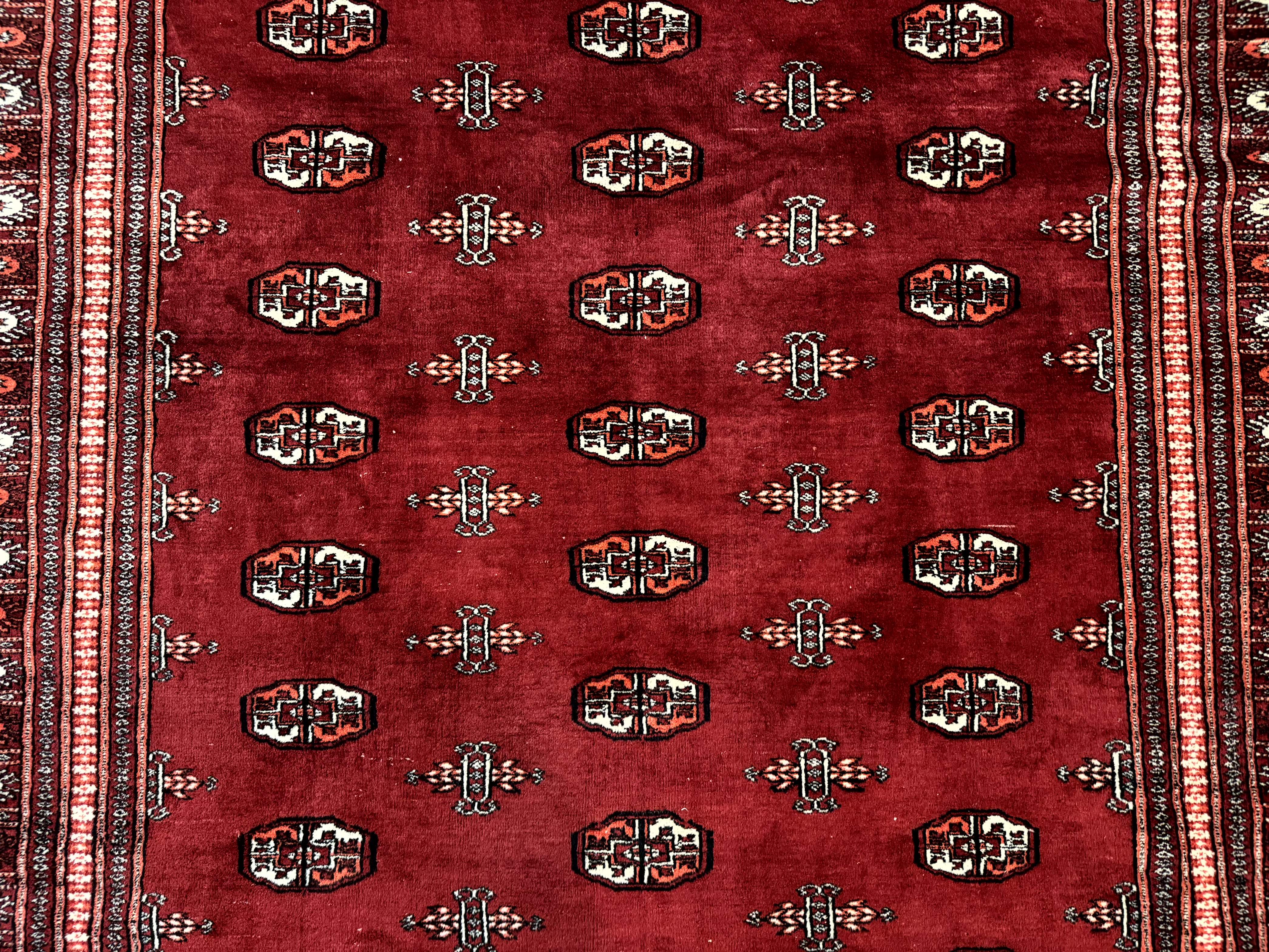 Pakistani Bokhara Rug 6x9 – Red, Hand-Knotted Wool, Vintage Turkoman Carpet - Jewel Rugs