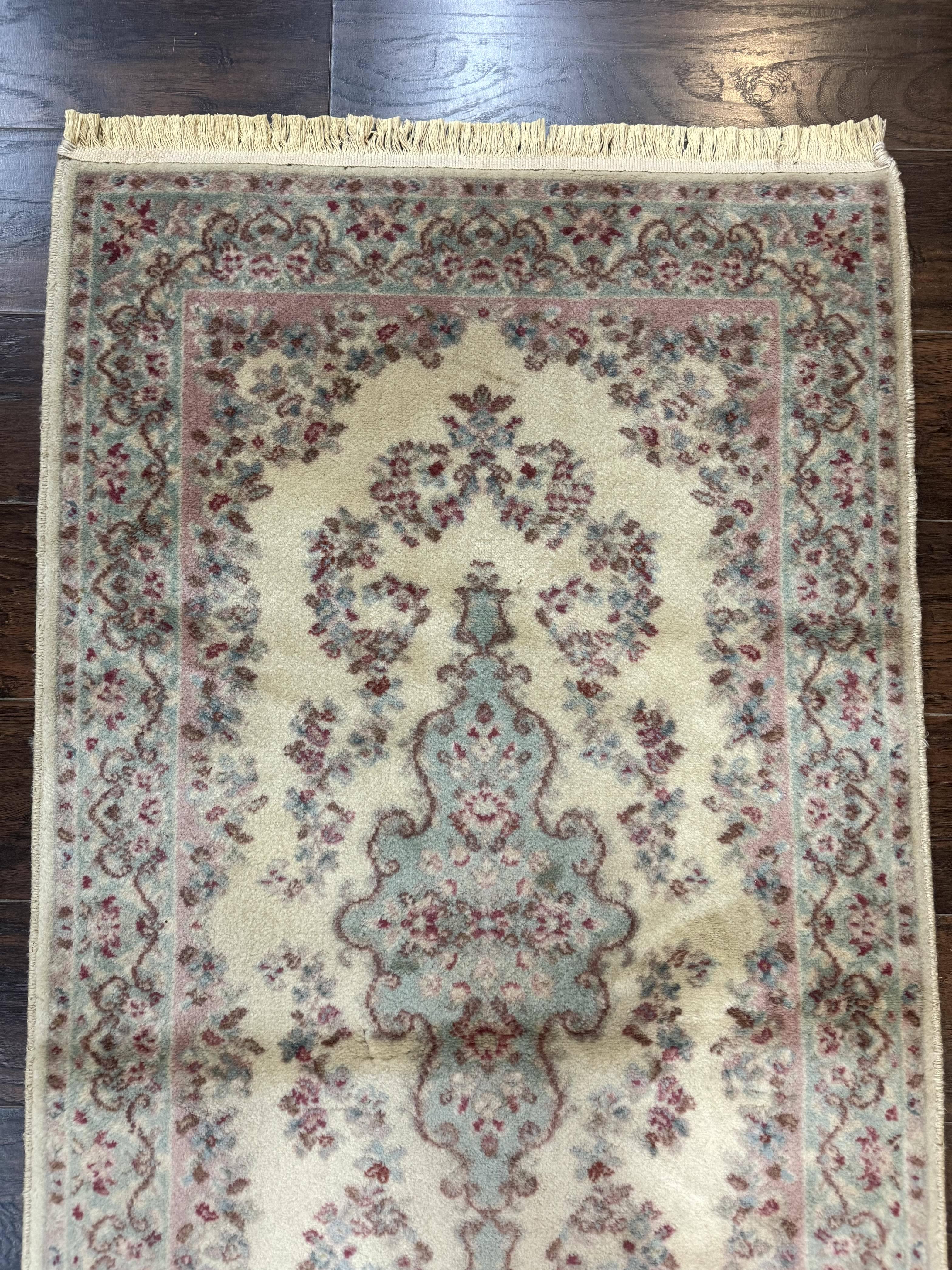 Karastan Rug 3x5, Pastel Ivory Kirman Rug #784, Wool Karastan Carpet, Original 700 Series, Vintage Karastan Area Rug, Discontinued - Jewel Rugs