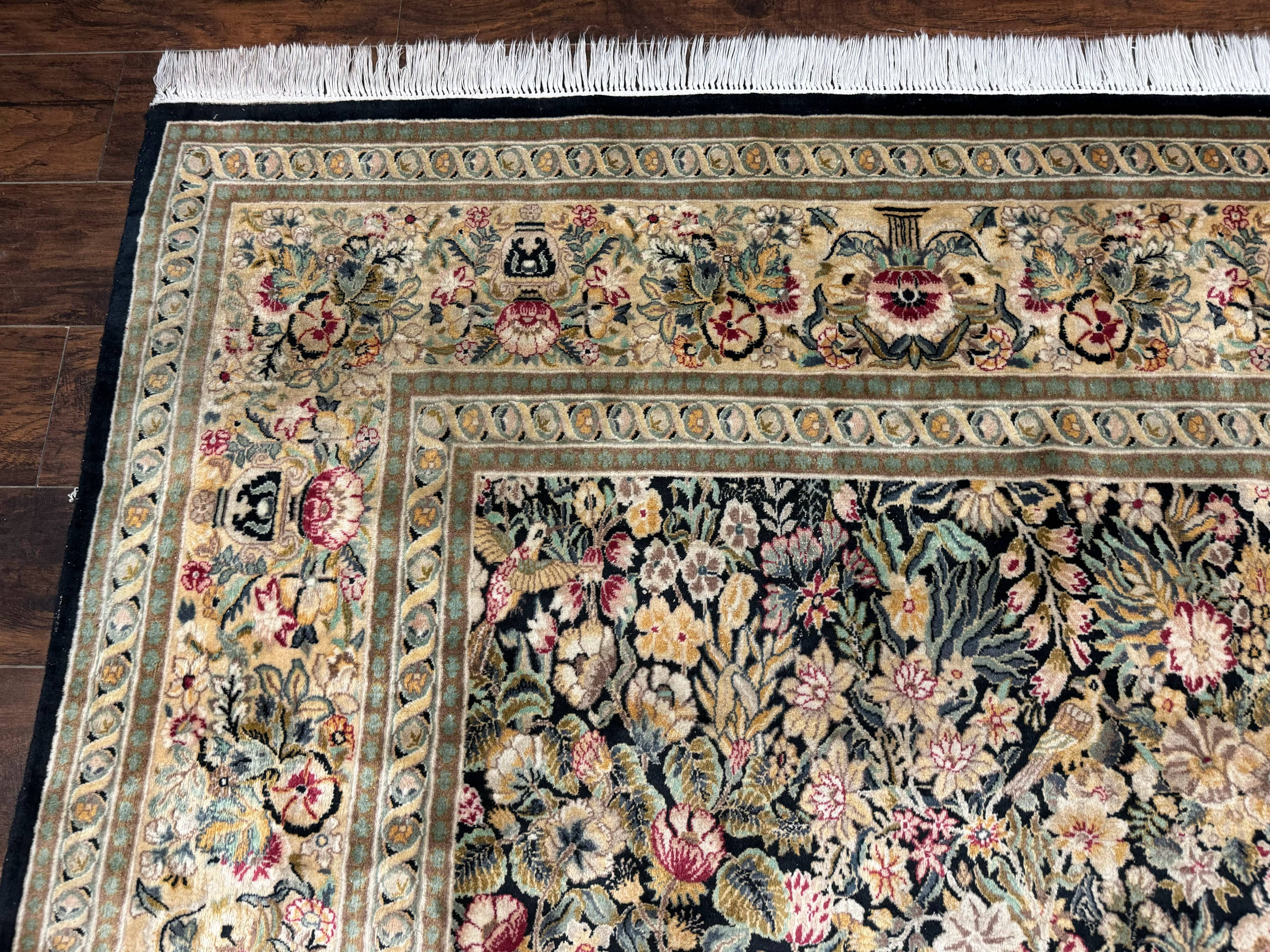 Pak Persian Rug 9x12, William Morris Floral Pattern, Bird Motifs, Wool Pakistani Oriental Carpet, 260 KPSI - Jewel Rugs