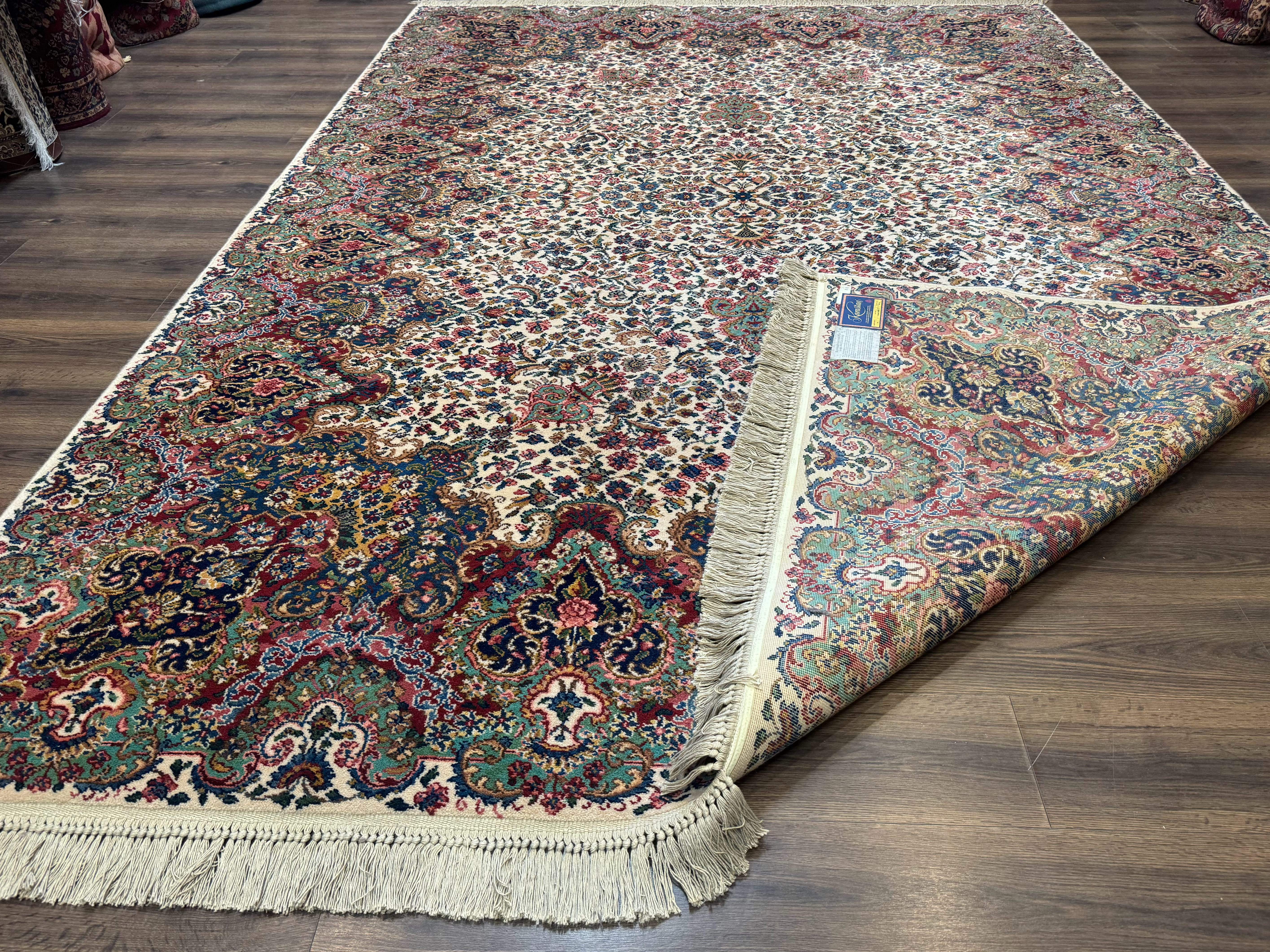 Karastan Rug #742 Floral Kirman 8.8 x 12, Wool Pile, Vintage Original Series, Rare - Jewel Rugs