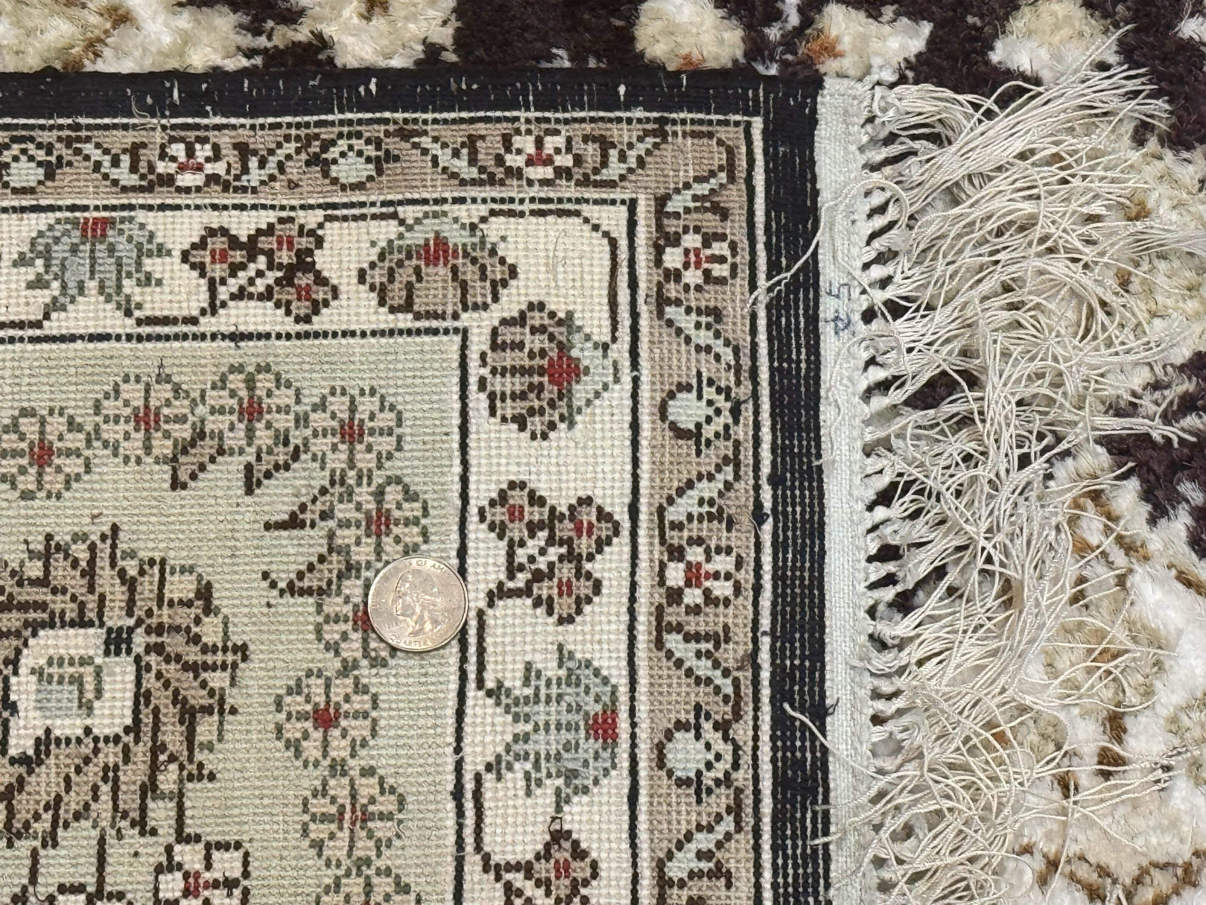 Indian Kashmiri Silk Rug 10x14, Floral Medallion - Jewel Rugs