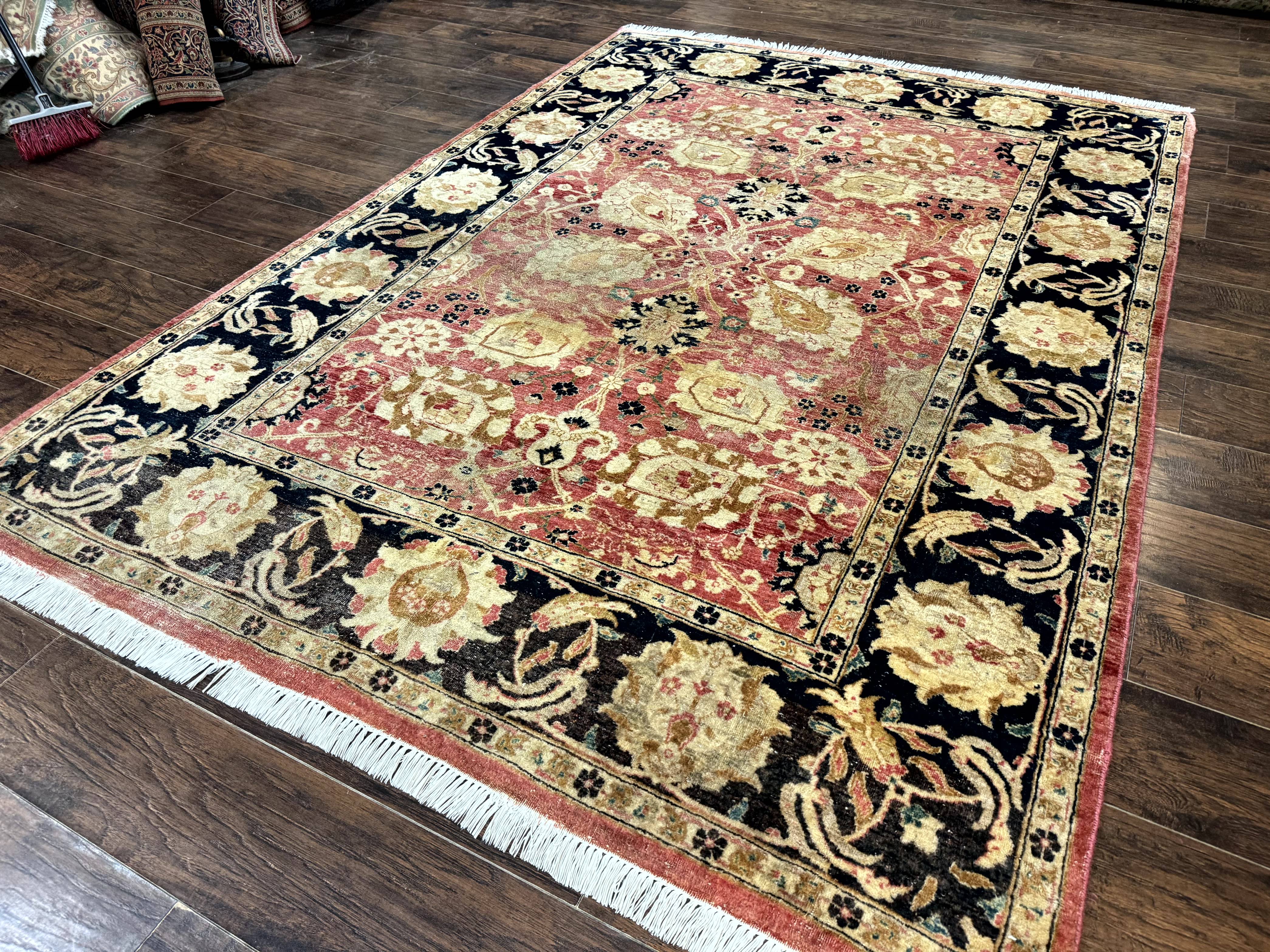 Indian Agra Rug 6x9, Allover Pattern, Traditional Wool Oriental Carpet - Jewel Rugs