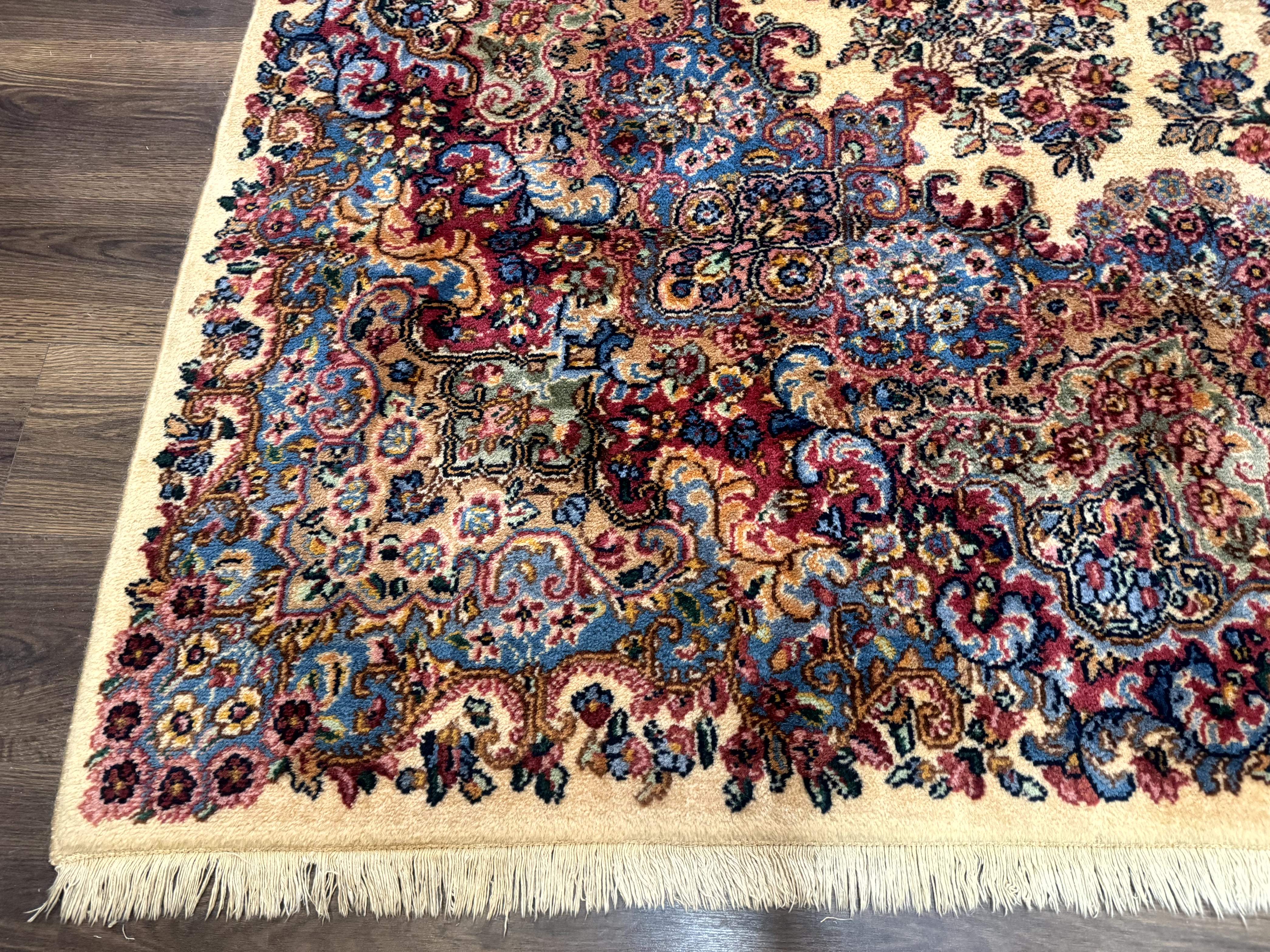 Karastan Kirman Rug 9x15, Large Palace Sized Wool Antique Karastan Lanamar Carpet #5530, Ivory - Jewel Rugs