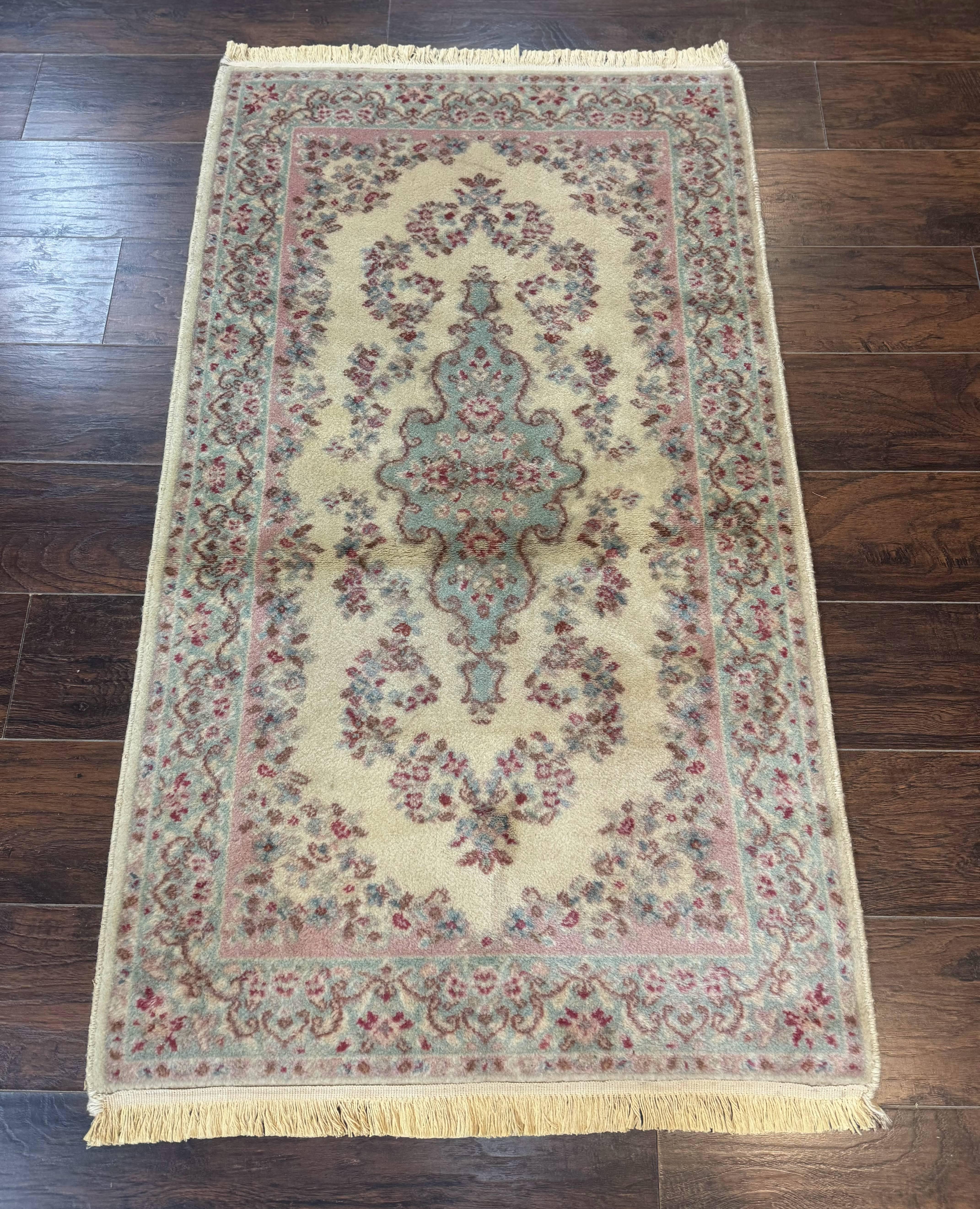Karastan Rug 3x5, Pastel Ivory Kirman Rug #784, Wool Karastan Carpet, Original 700 Series, Vintage Karastan Area Rug, Discontinued - Jewel Rugs